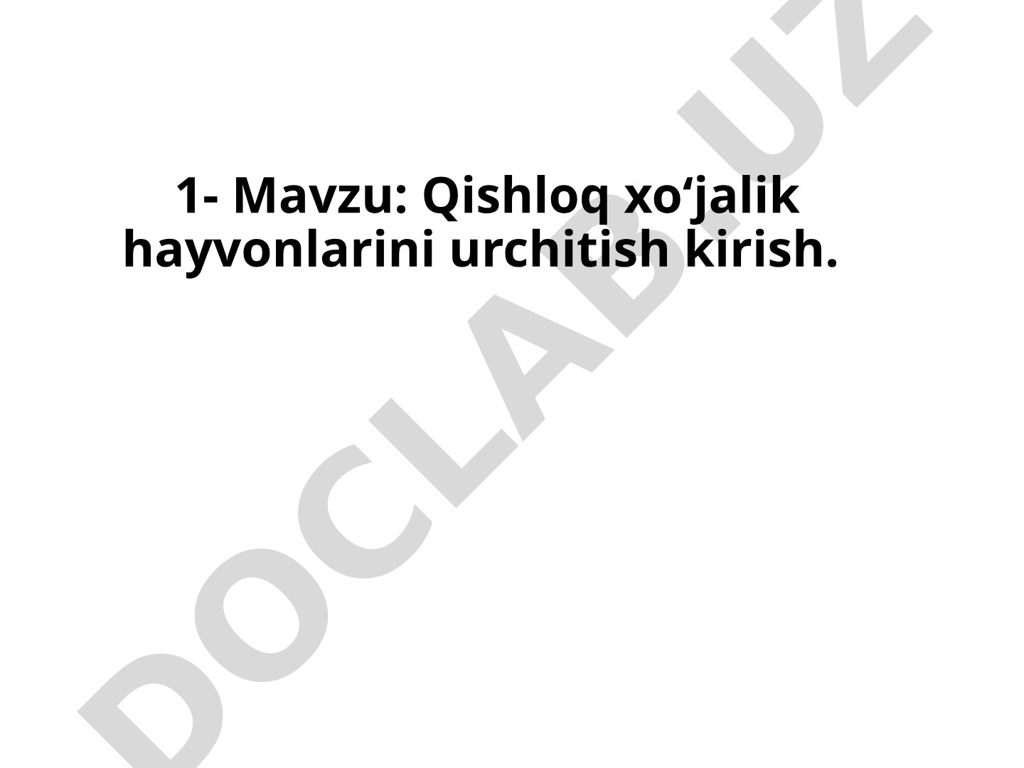 Qishloq xo‘jalik hayvonlarini urchitish