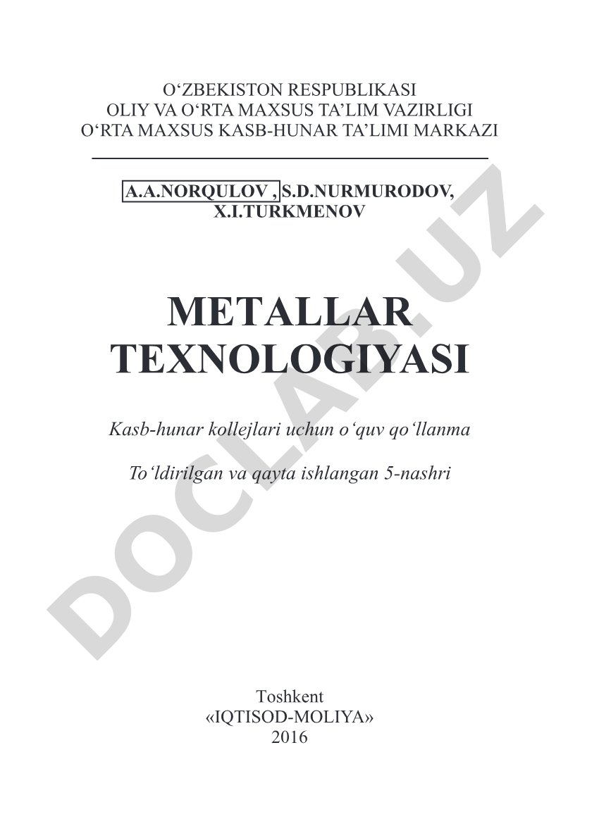 Metallar texnologiyasi