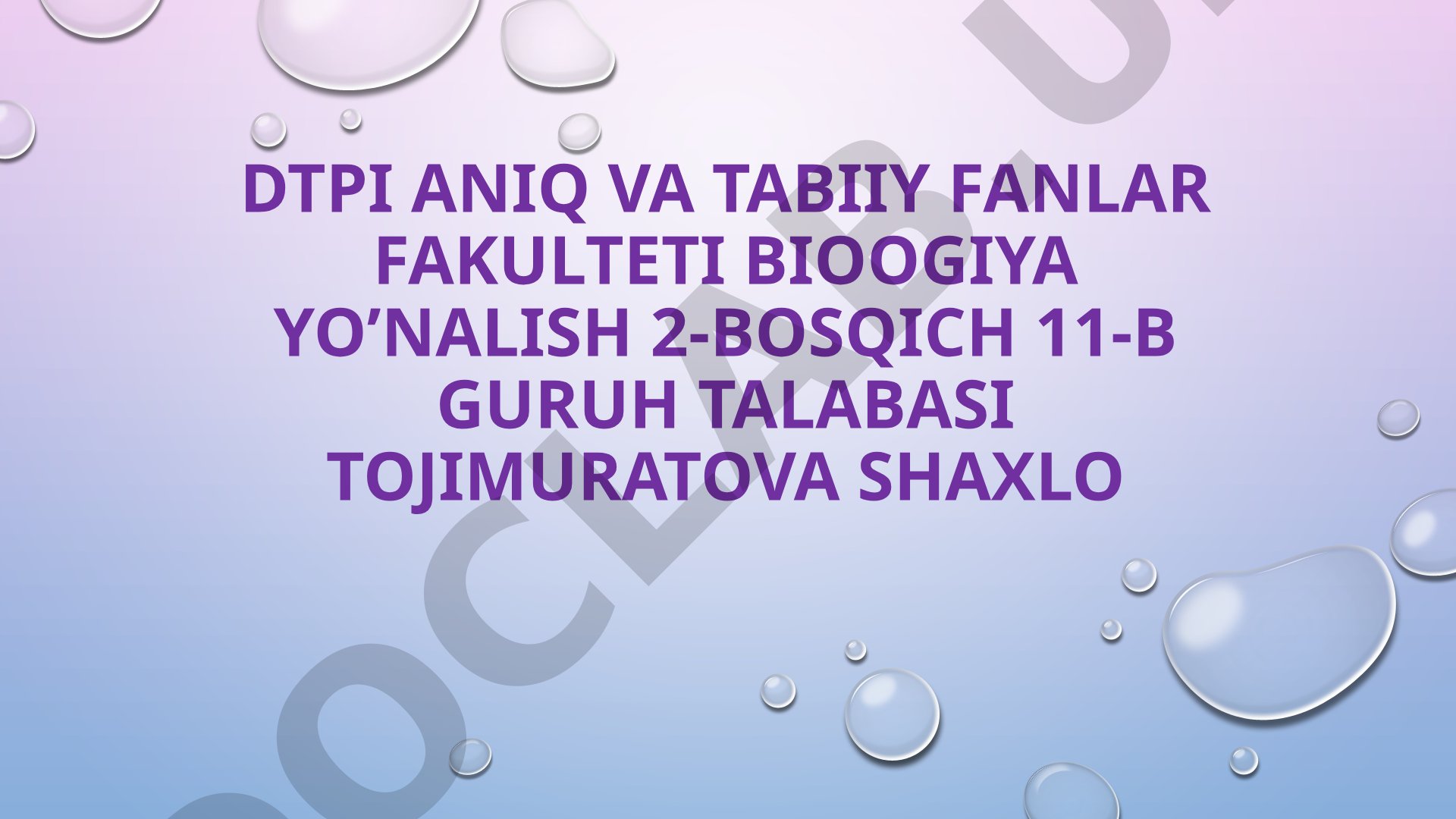 O'rta osiyo umirtqalilar faunasining biologik xilma xilligi zoogeografiyaSI
