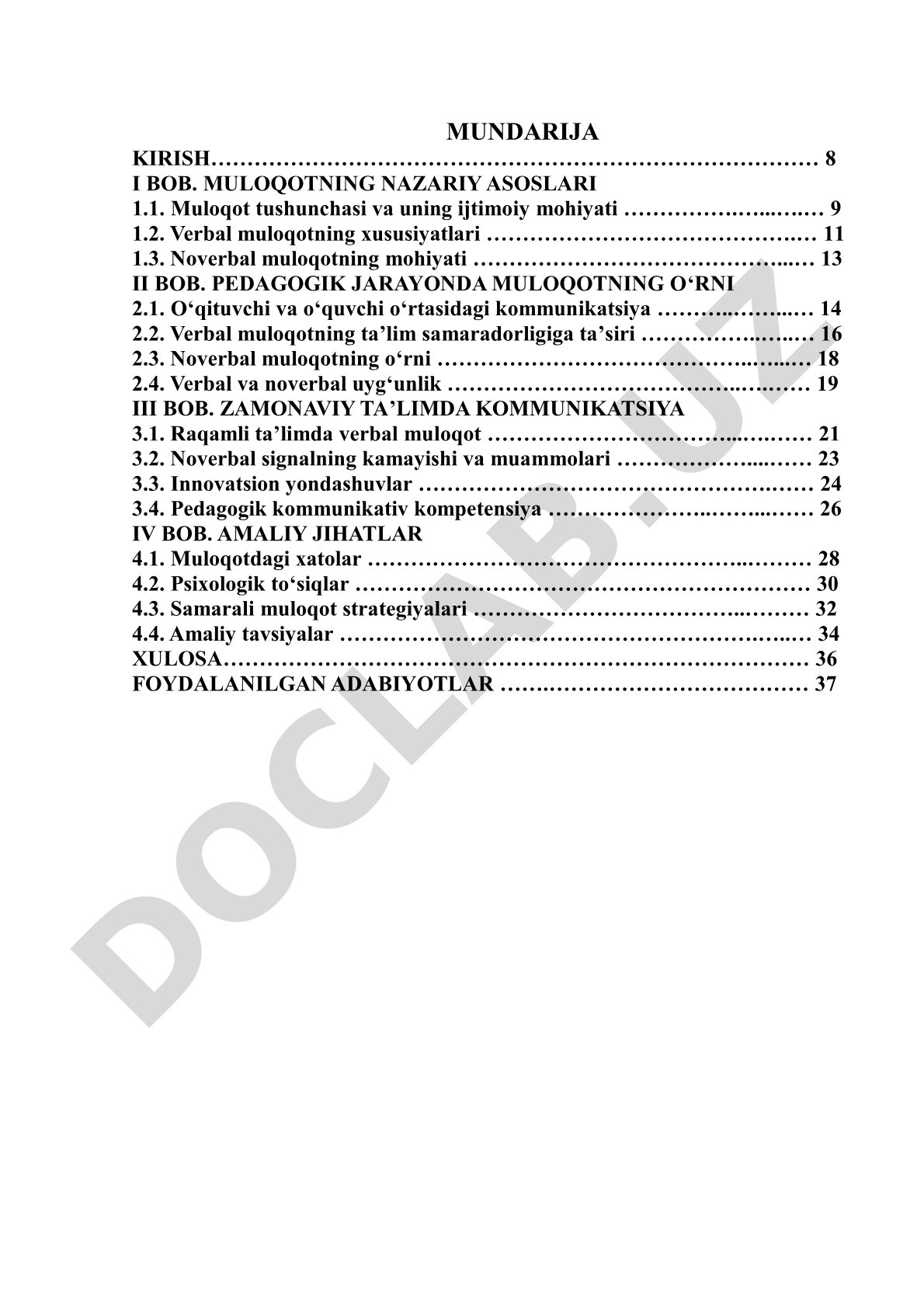 Verbal va noverbal muloqotning pedagogik jarayondagi roli