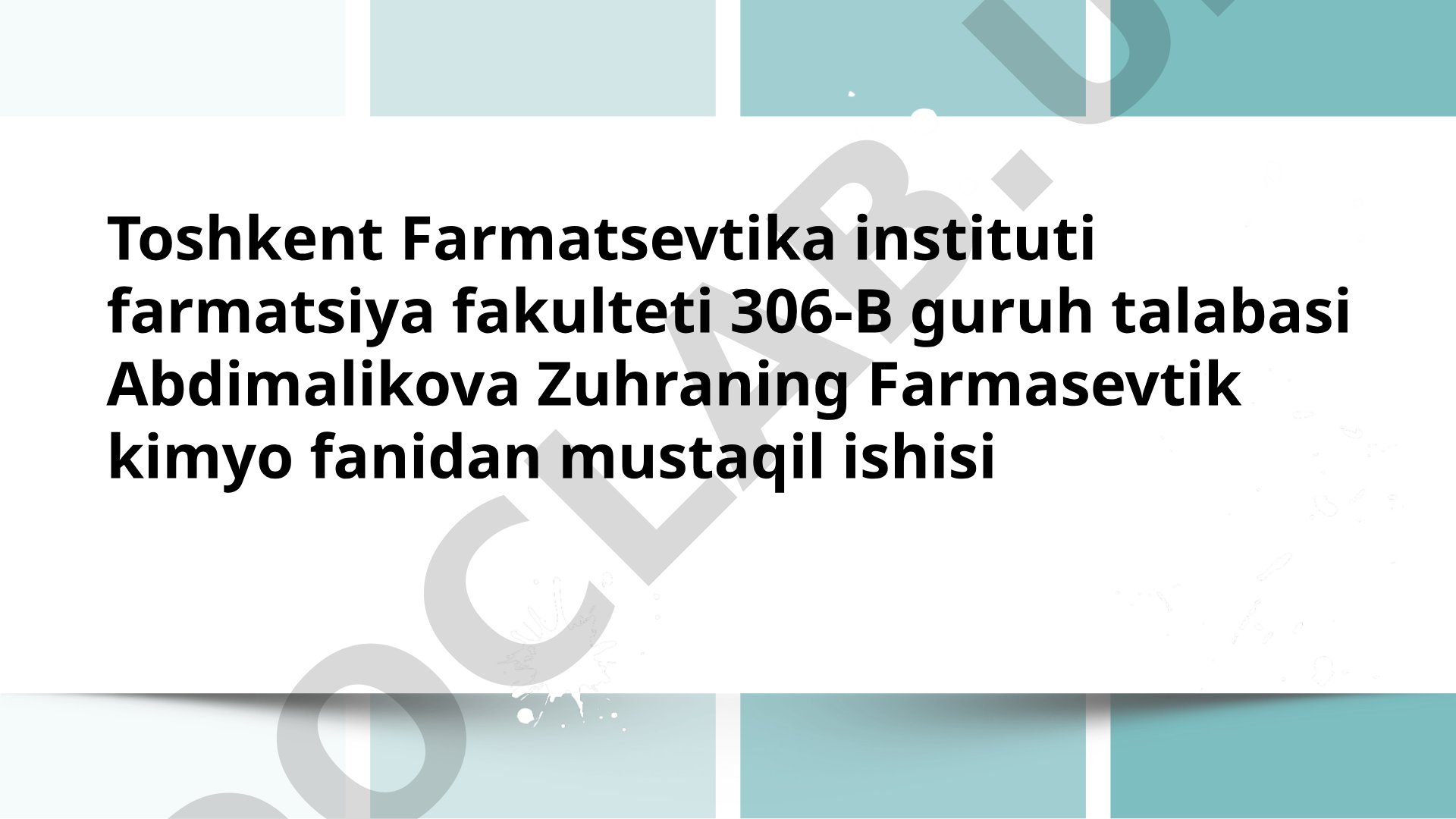 Rutin miqdorini aniqlashda YuSSX usulidan foydalanish