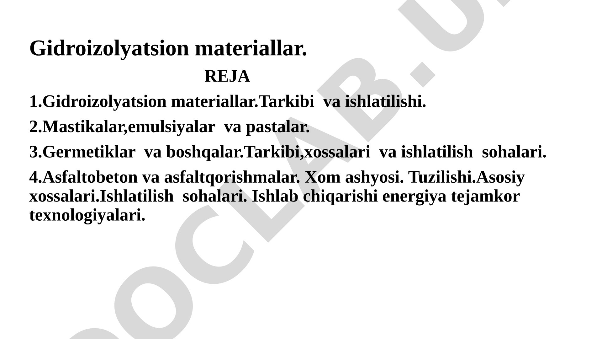 Gidroizolyatsion materiallar