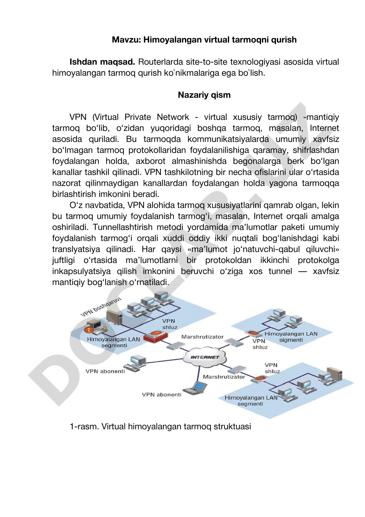 Himoyalangan virtual tarmoqni qurish