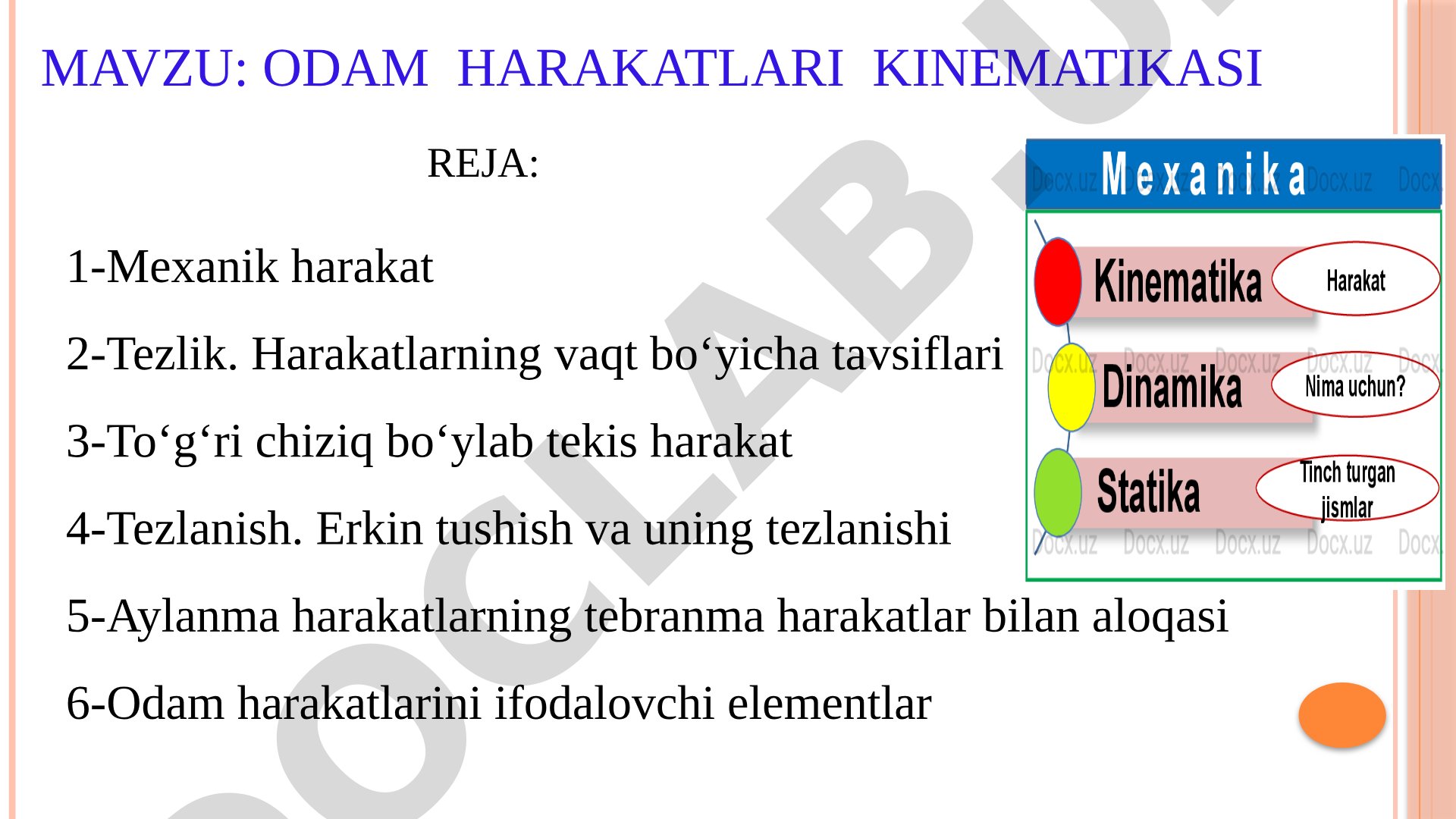 ODAM HARAKATLARI KINEMATIKASI