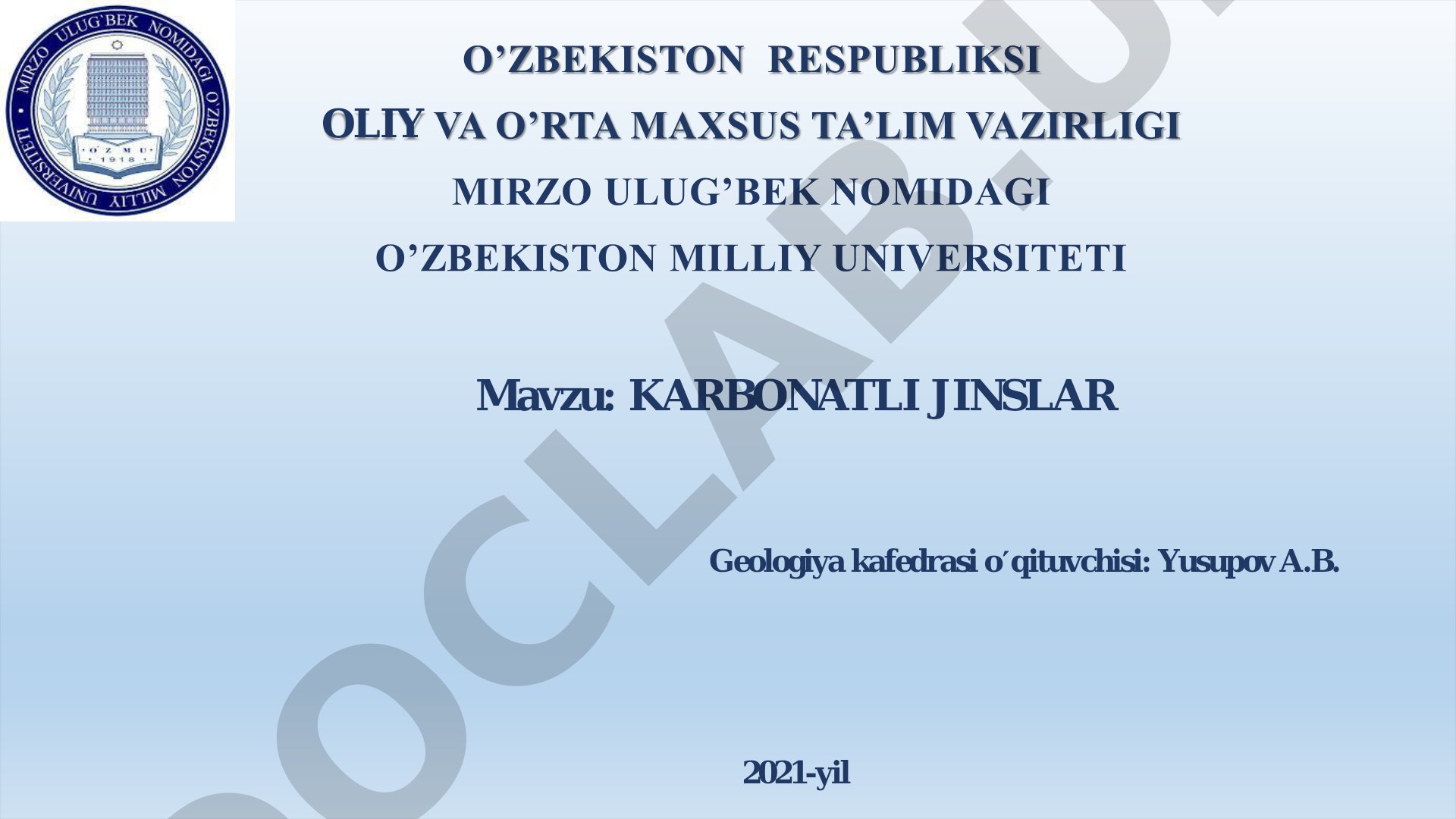 KARBONATLI JINSLAR