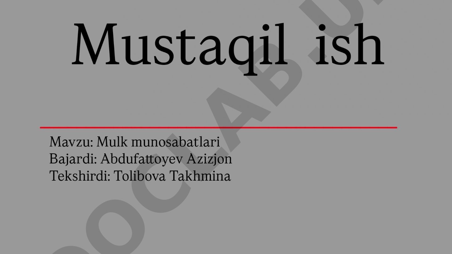 Mulk munosabatlari