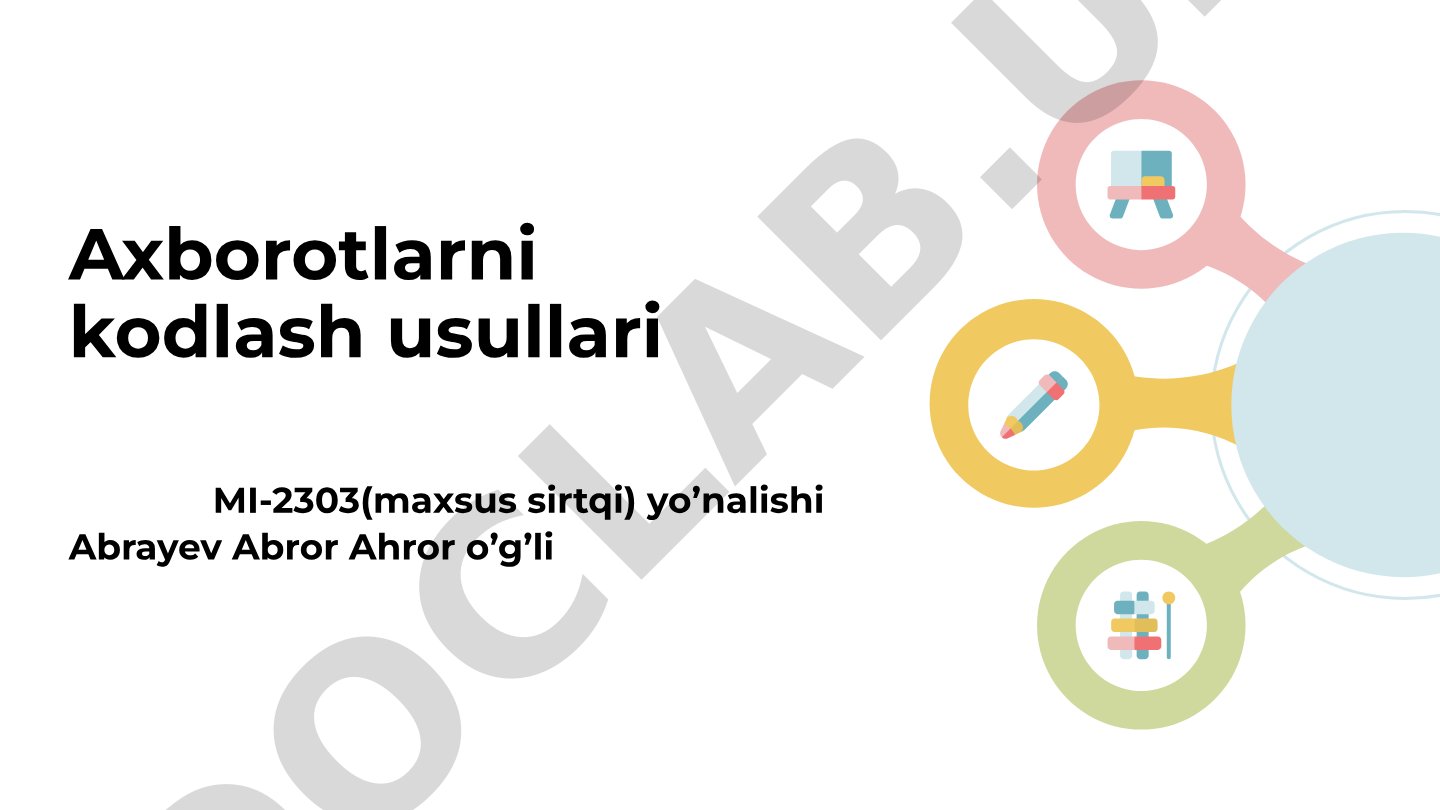 Axborotlarni kodlash usullari