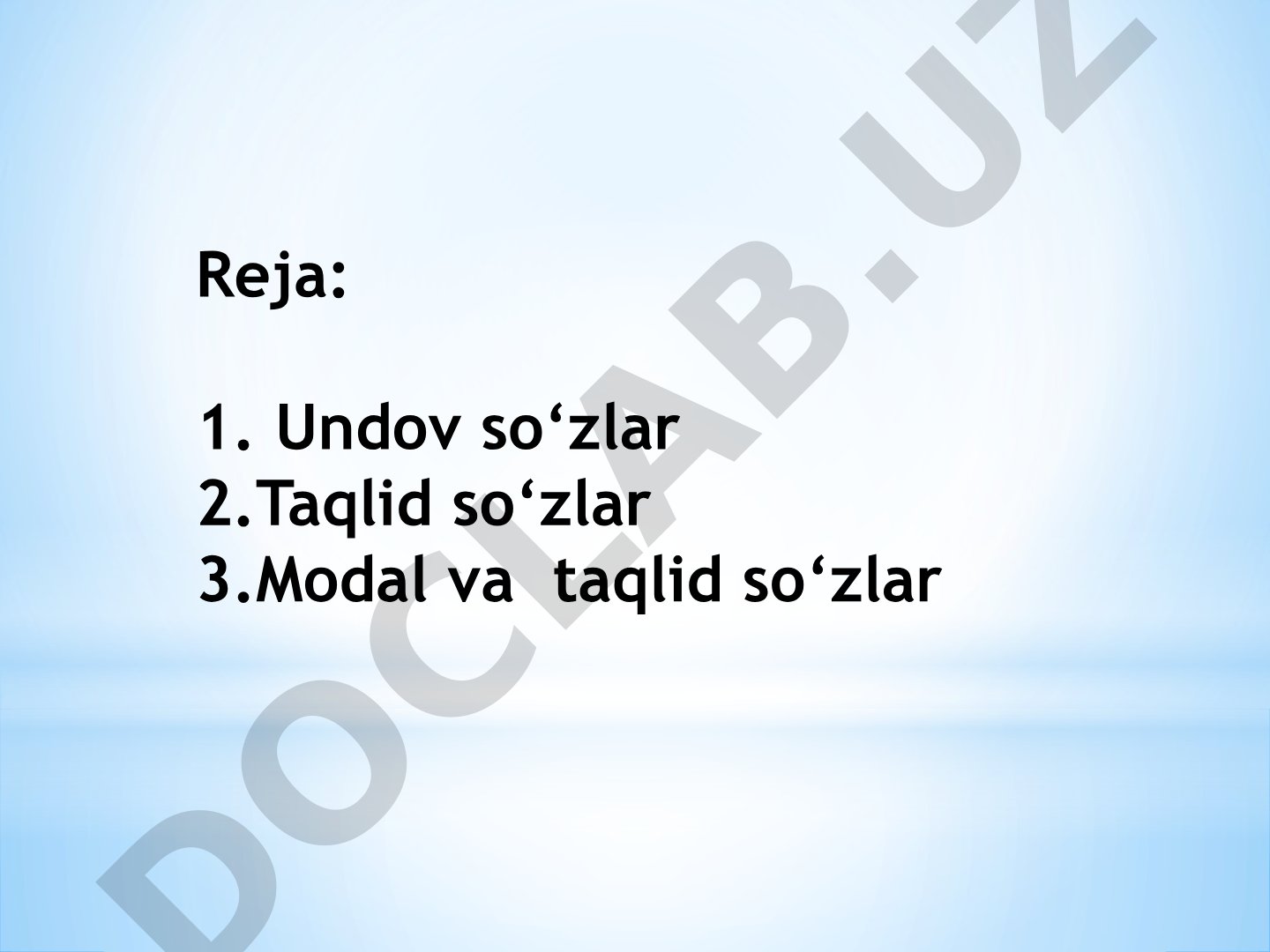 Undov, taqlid va modal so'zlar