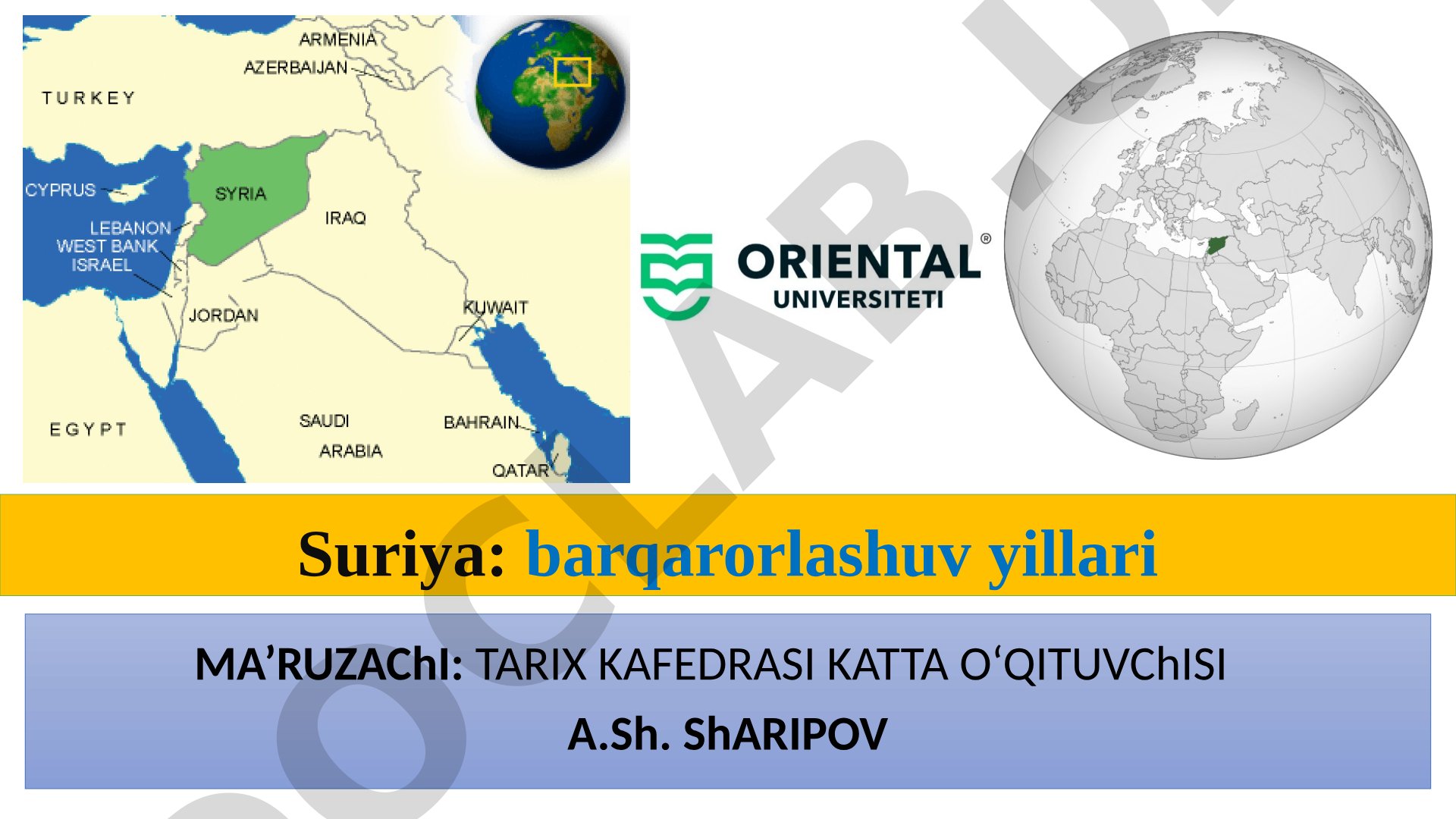 Urushdan keyingi Suriya tarixi, Shishekli diktaturasi, BAR va Asadlar davri yoritilgan
