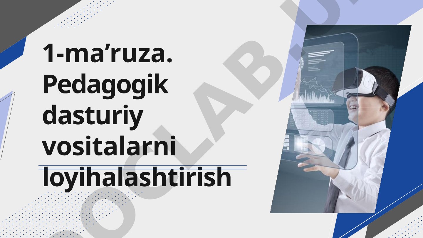 Pedagogik dasturiy vositalarni loyihalashtirish
