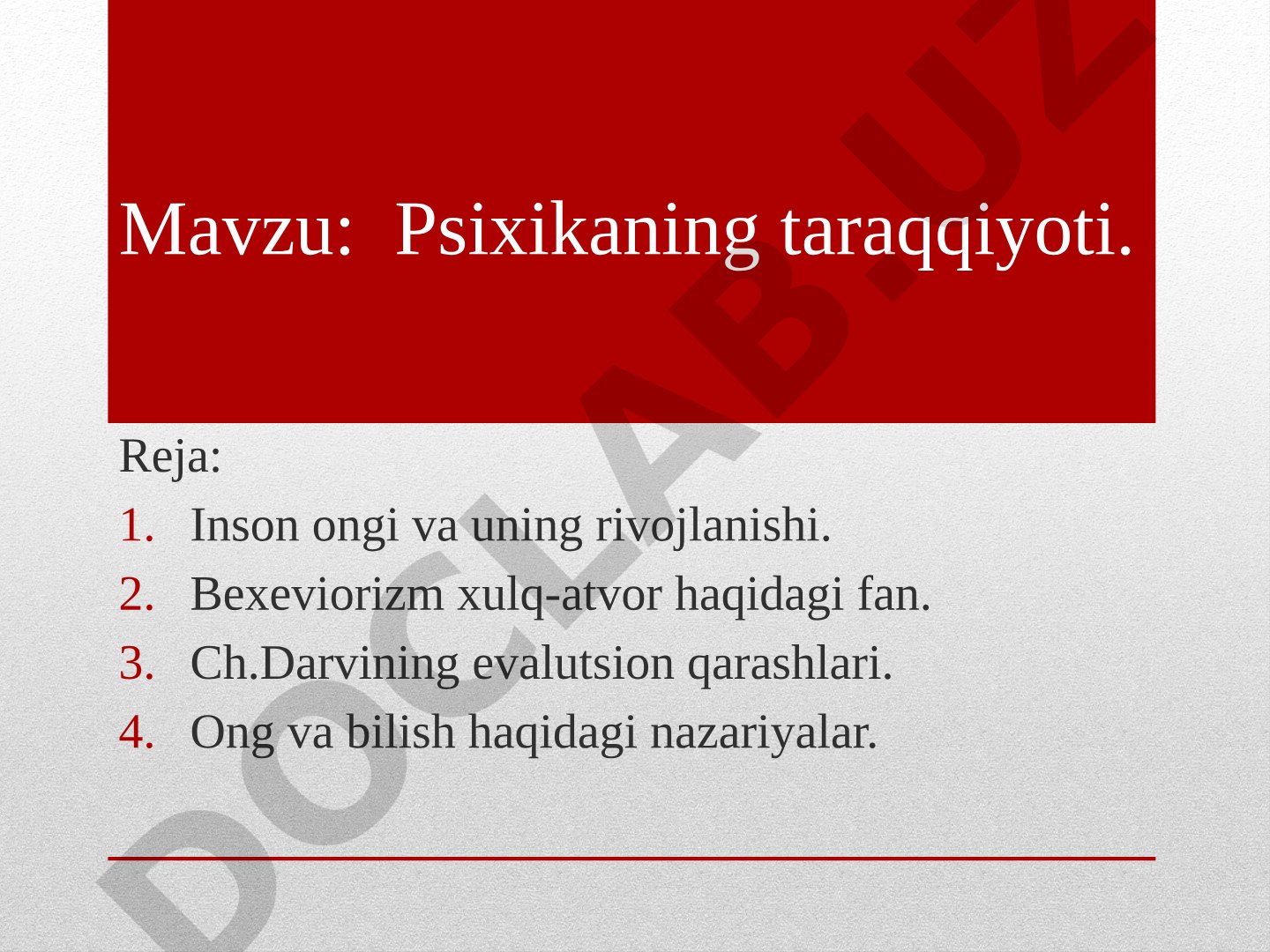 Psixikaning taraqqiyoti
