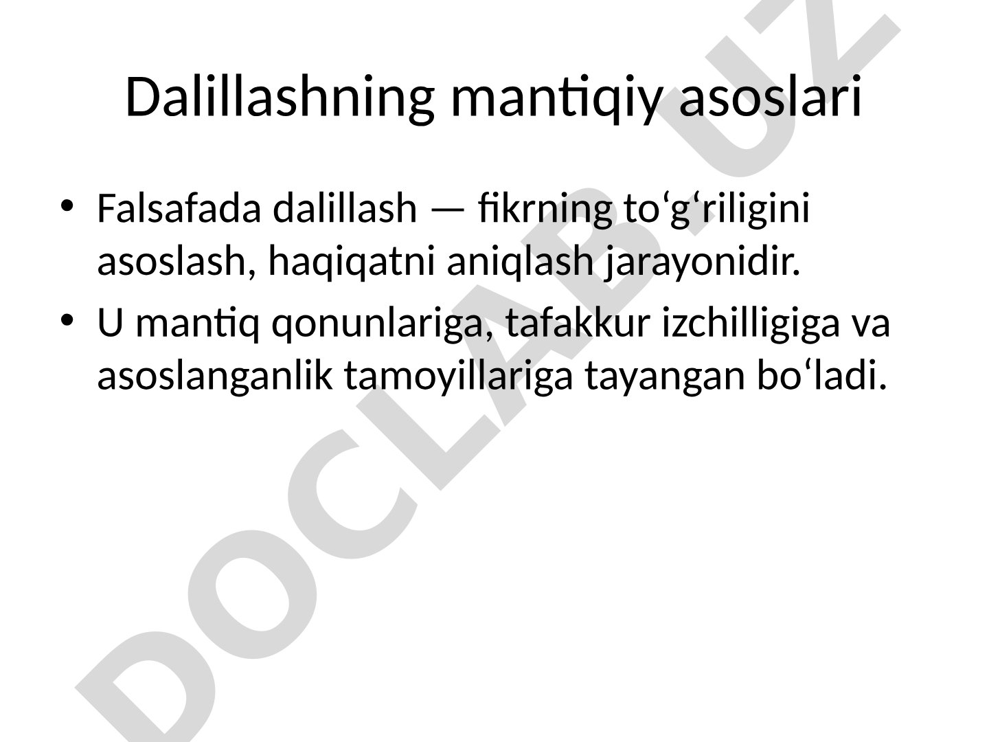 Dalillashning mantiqiy asoslari