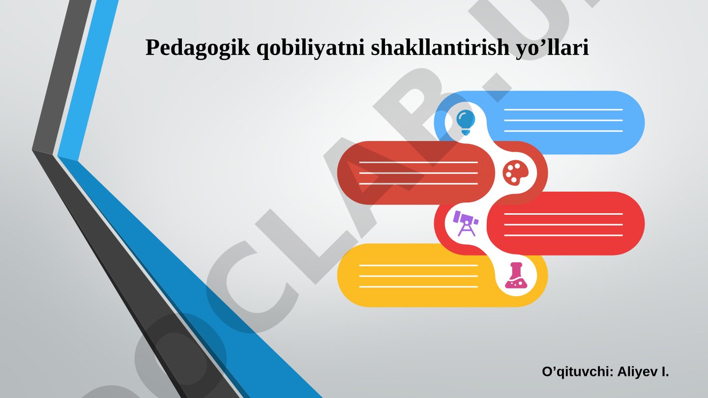 Pedagogik qobiliyatni shakllantirish yo’llari