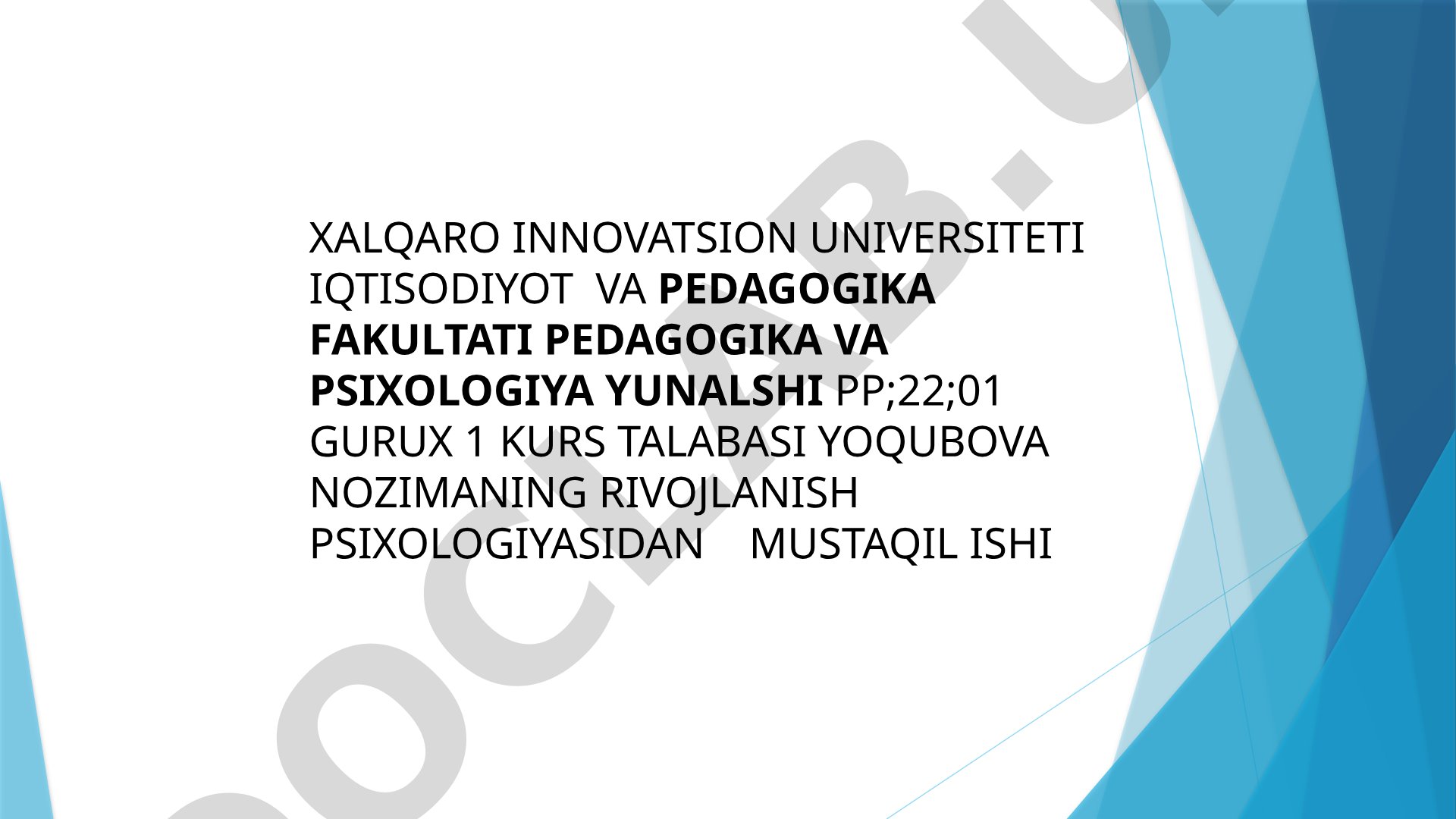 Bolalar psixologiyasi predmetini aniqlashtirish