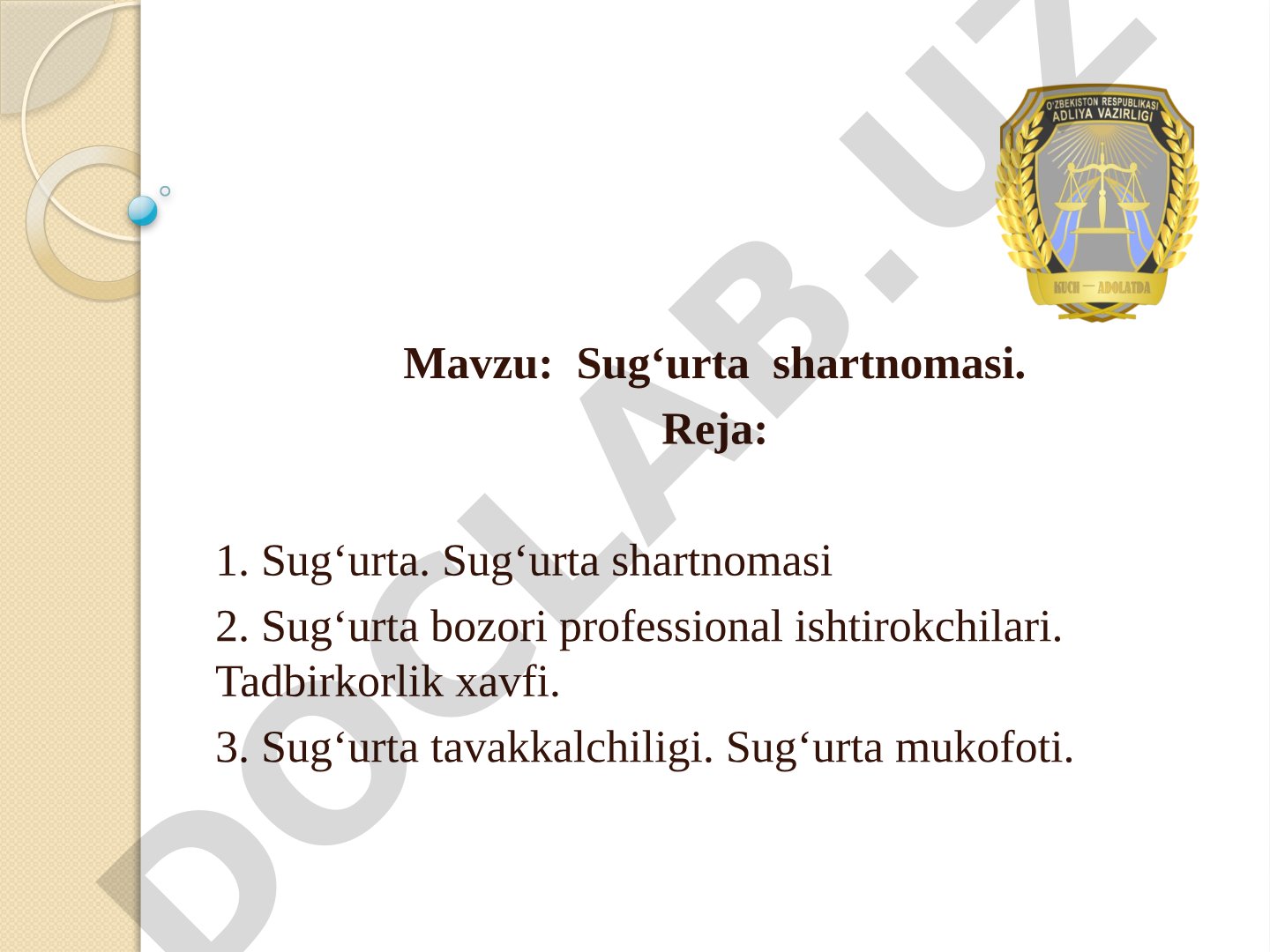 Sug‘urta shartnomasi