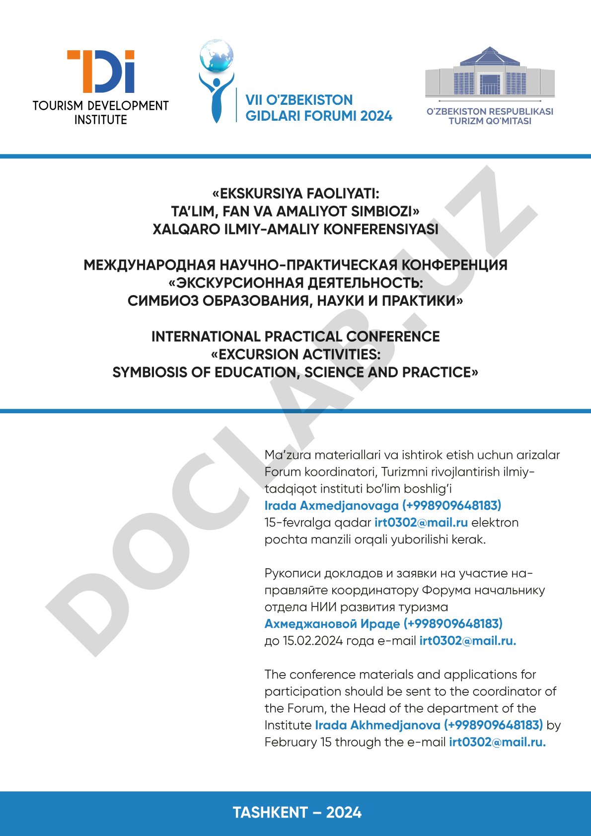 VII O'zbekiston gidlari forumi 2024