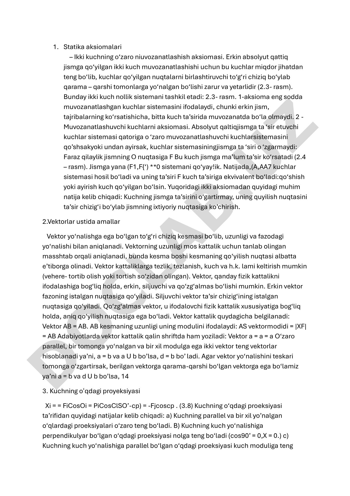 Statika aksiomalari
