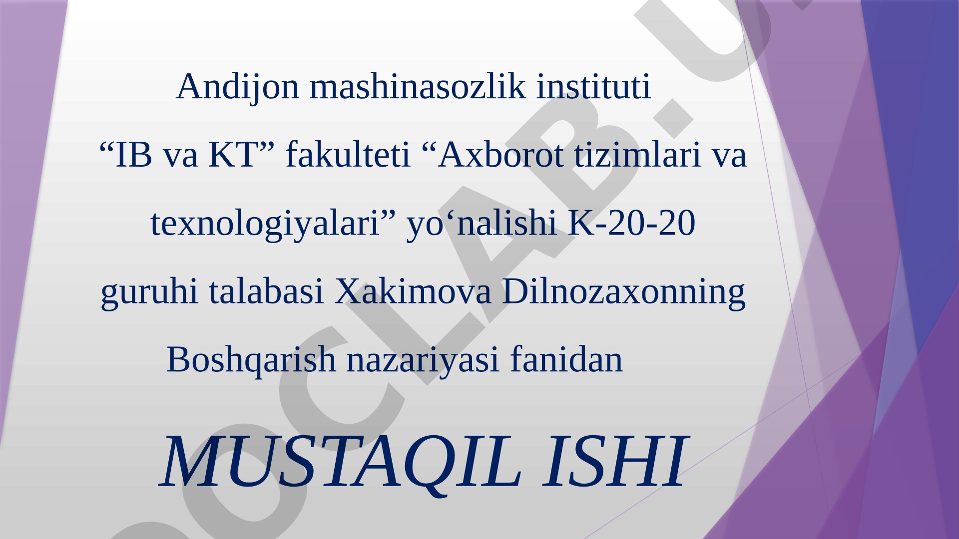 Avtomatik boshqarish tizimi dinamikasining tenglamalari