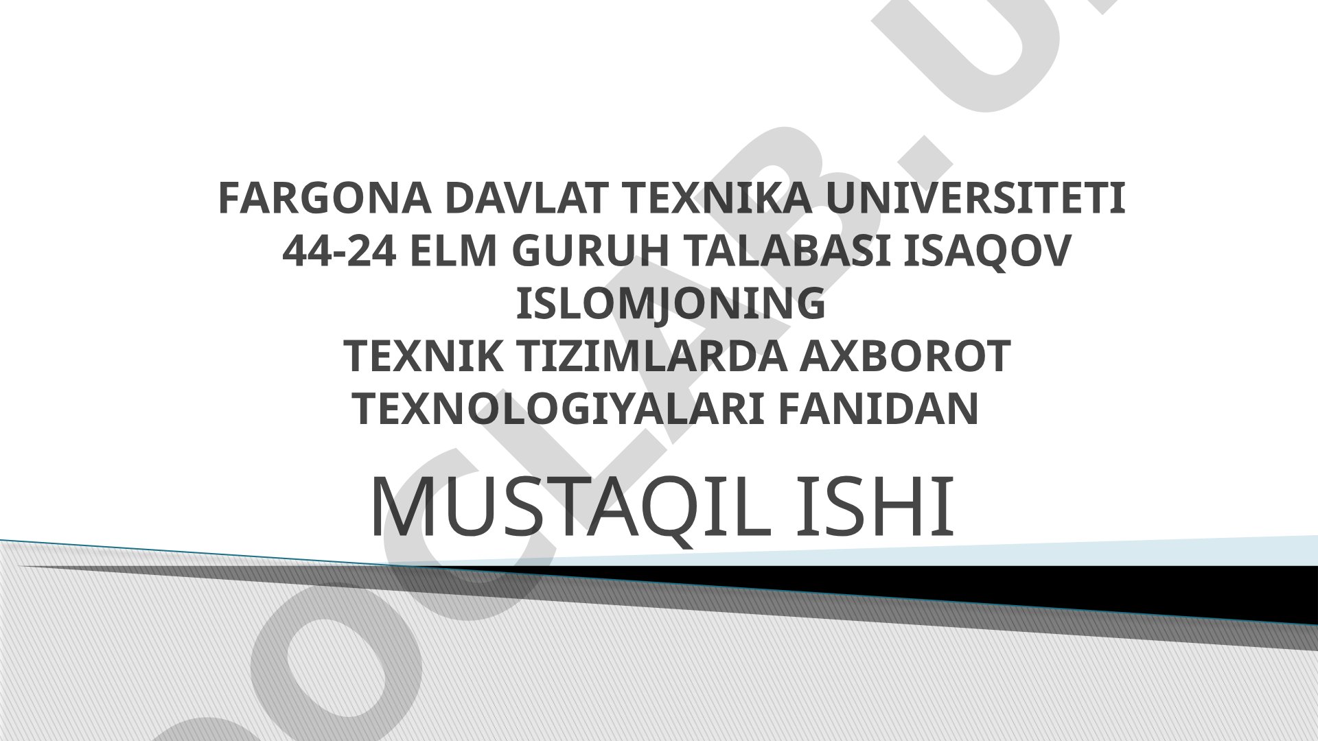 Taqdimotda elektron hukumat tizimining zarurati, rivojlanish tendensiyalari
