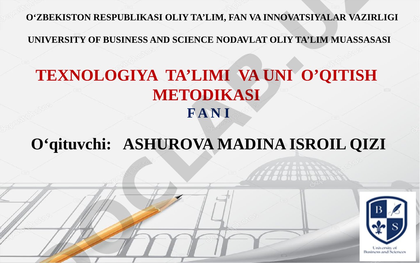Robototexnika darslarini tashkil etish metodikasi