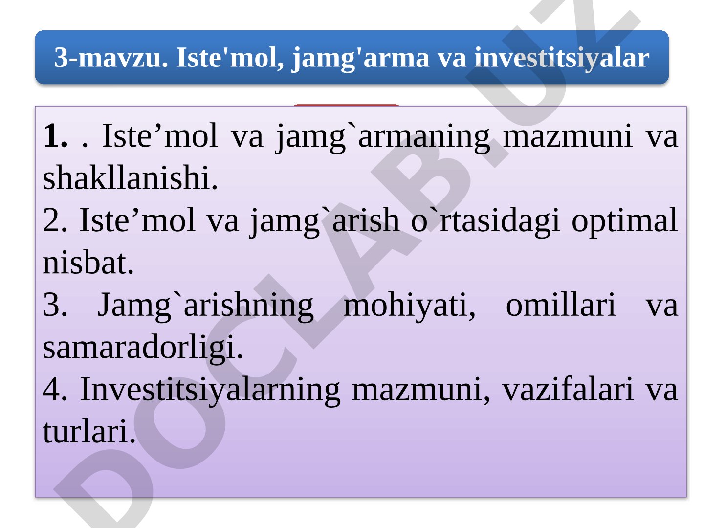 Iste'mol, jamg'arma va investitsiyalar