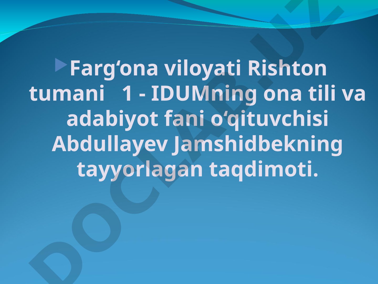 O'tkir Hoshimov hayoti va ijodi