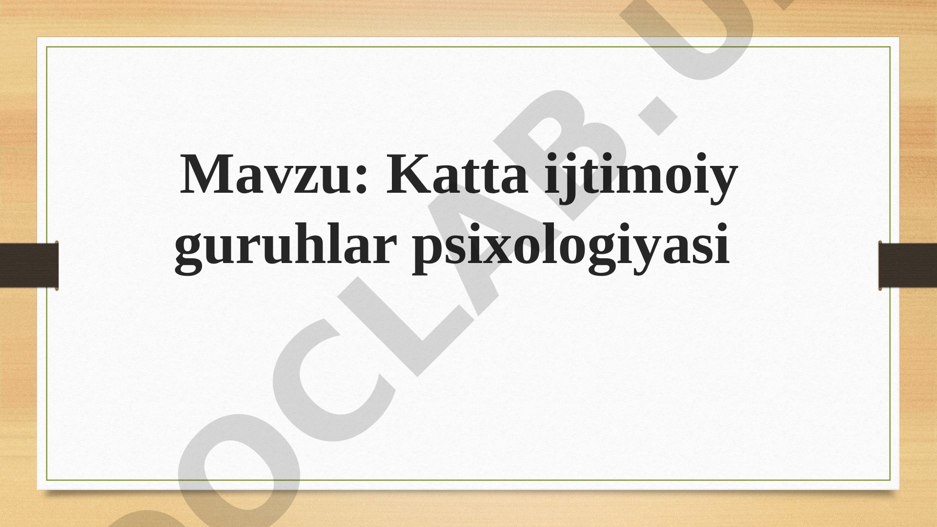 Katta ijtimoiy guruhlar psixologiyasi