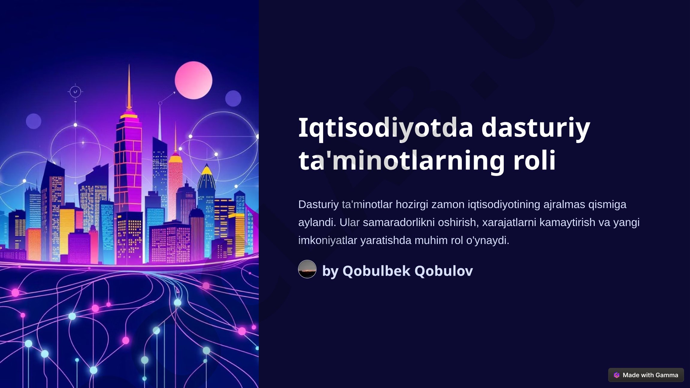 Iqtisodiyotda dasturiy ta'minotlarning roli