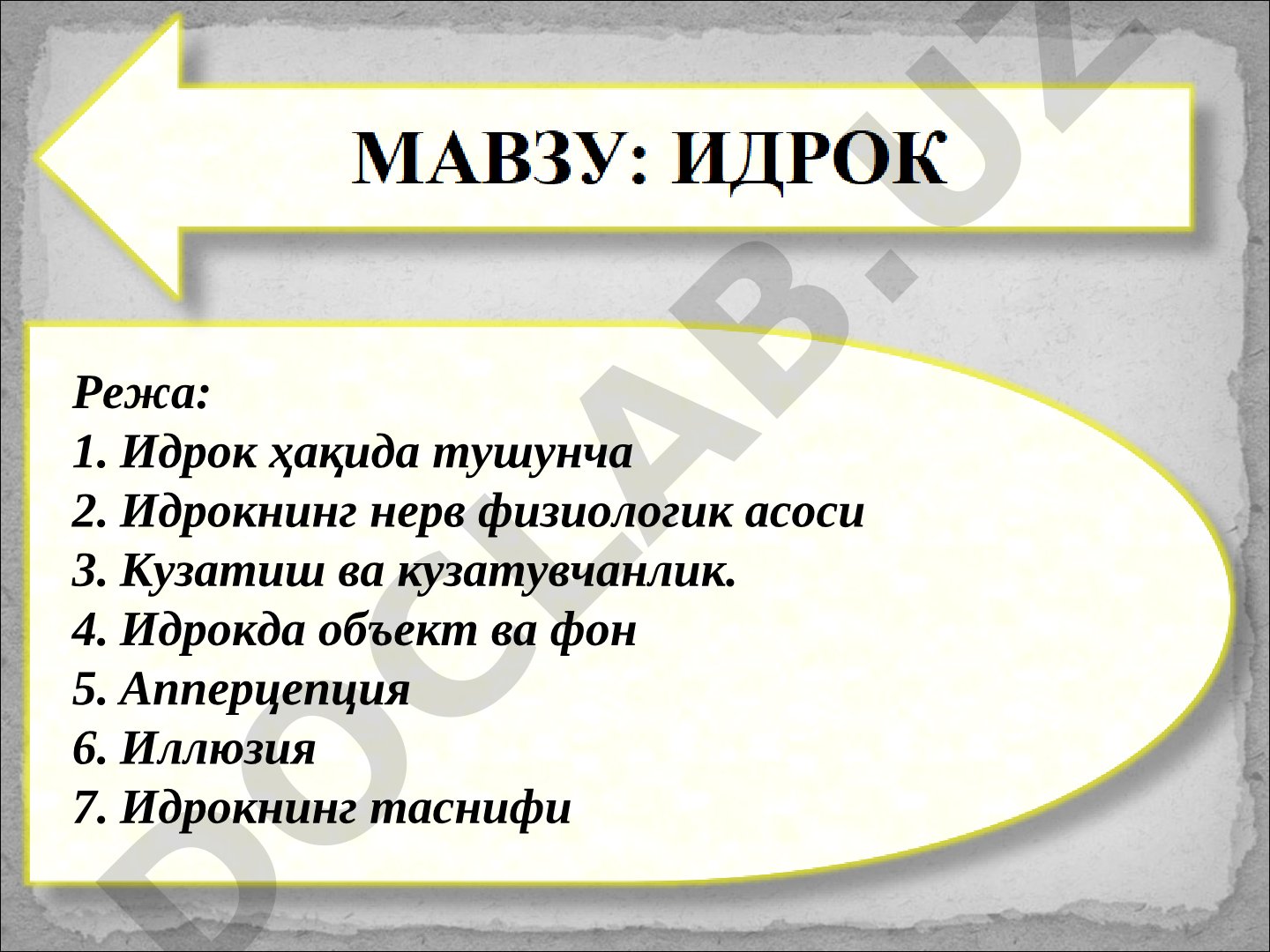 Идрок ҳақида тушунча