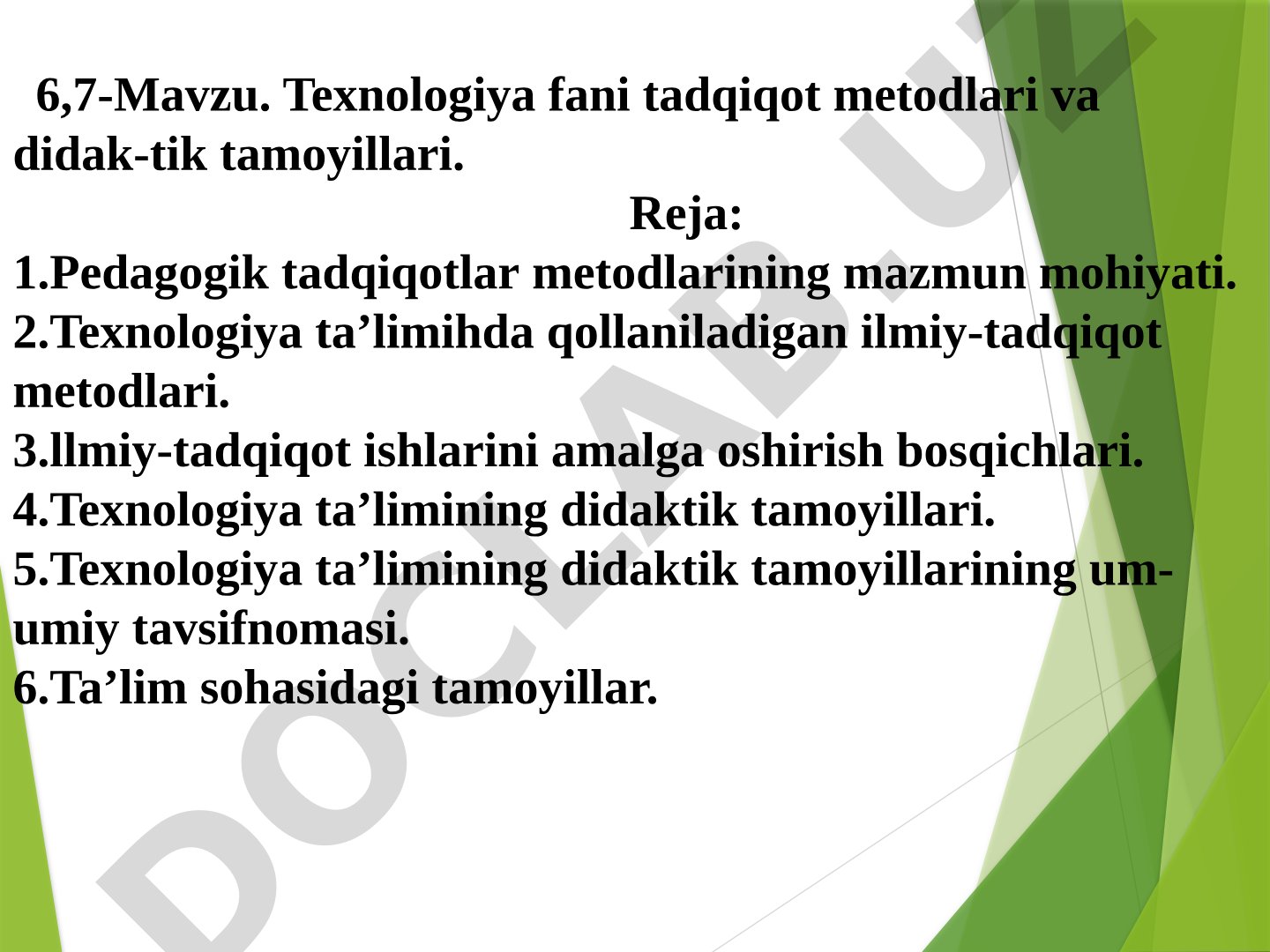 Texnologiya fani tadqiqot metodlari va didaktik tamoyillari