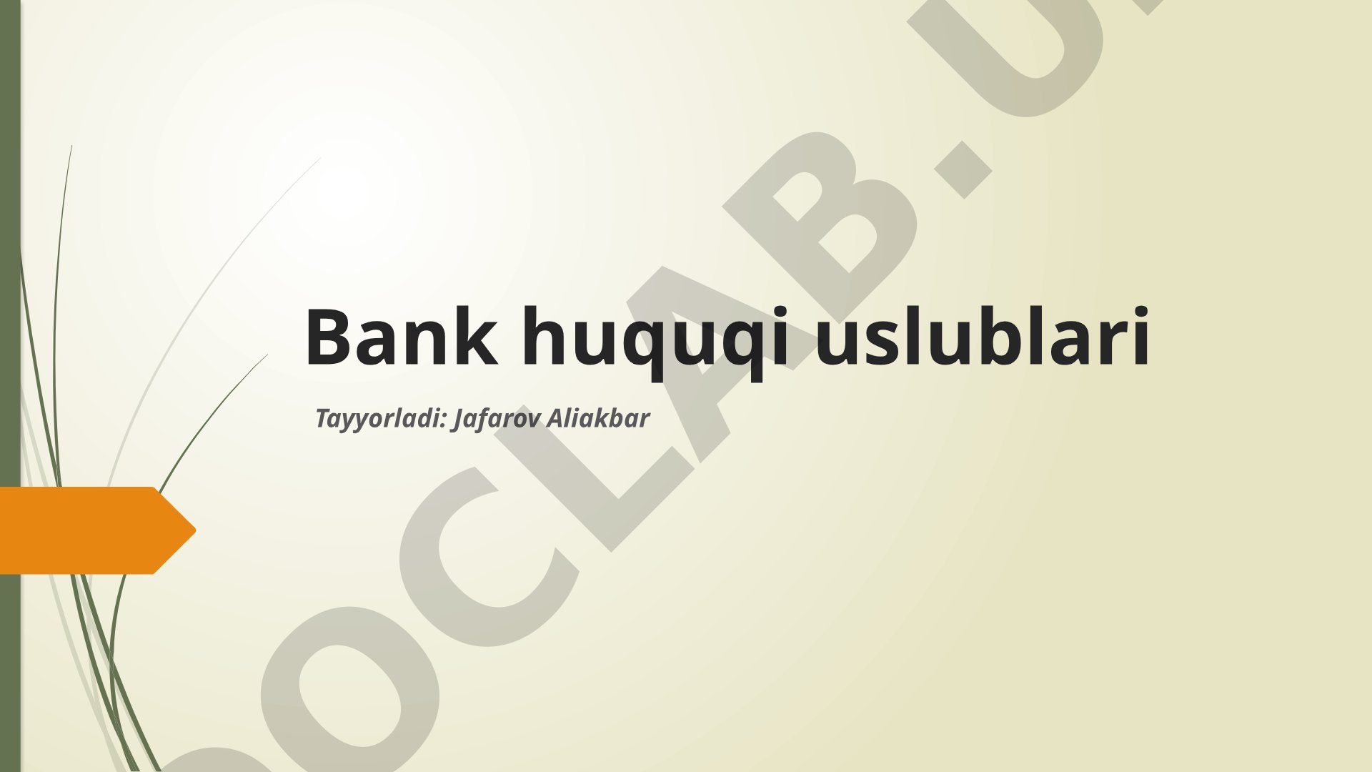 Bank huquqi uslublari