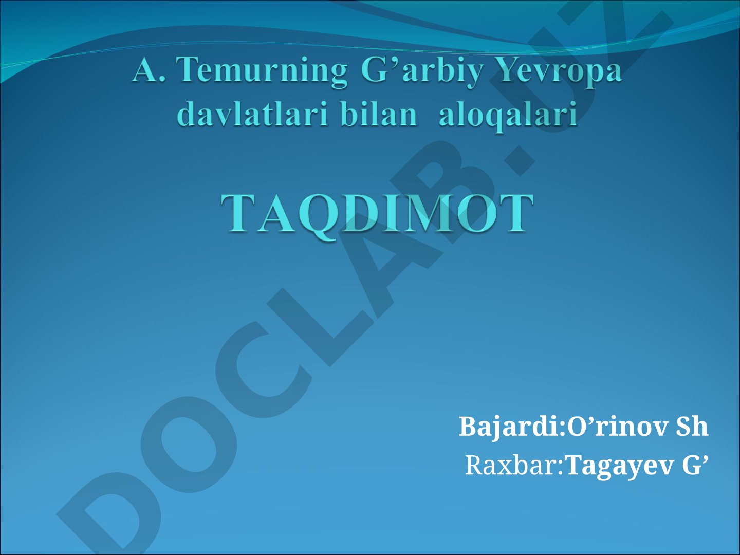 Amir Temur davlati va diplomatiyasi