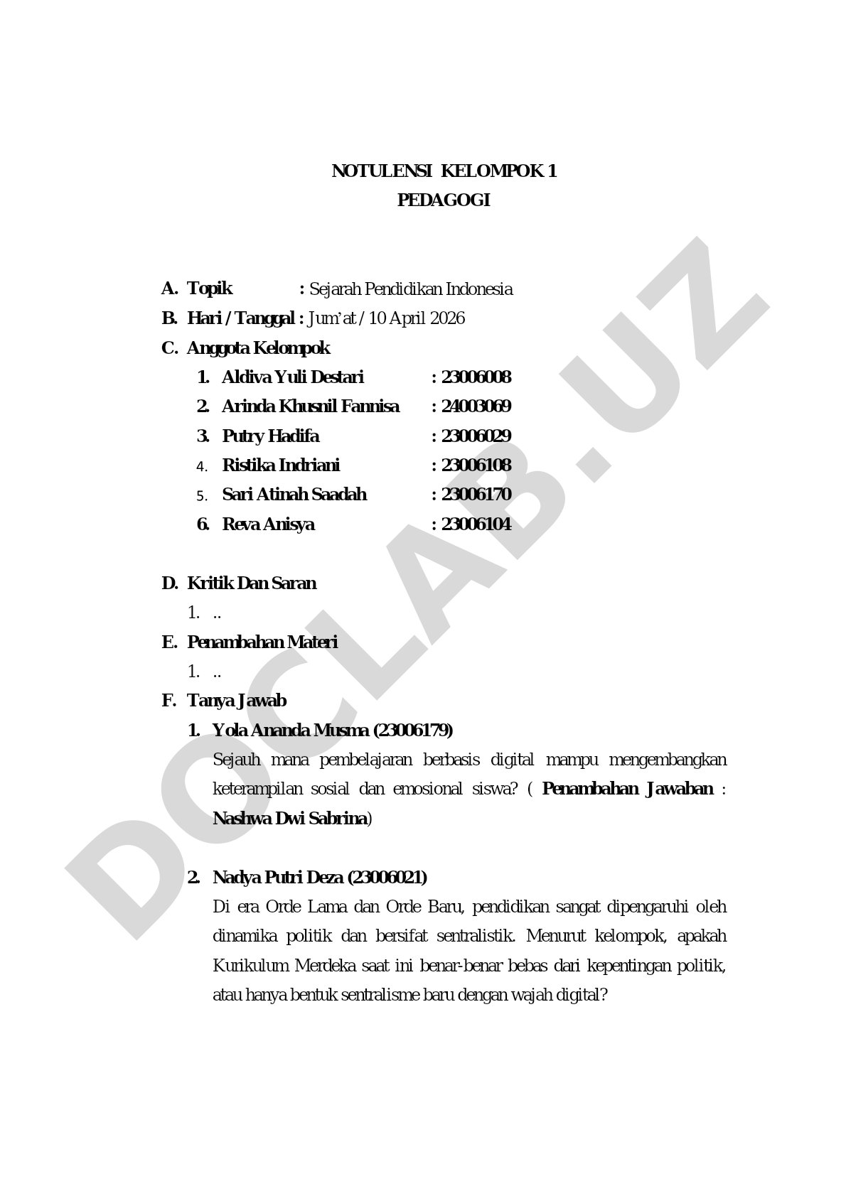 Sejarah Pendidikan Indonesia