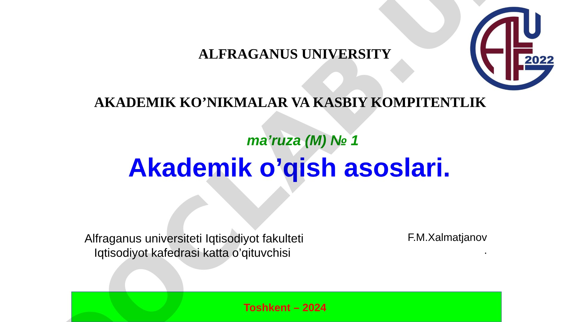Akademik o'qish asoslari