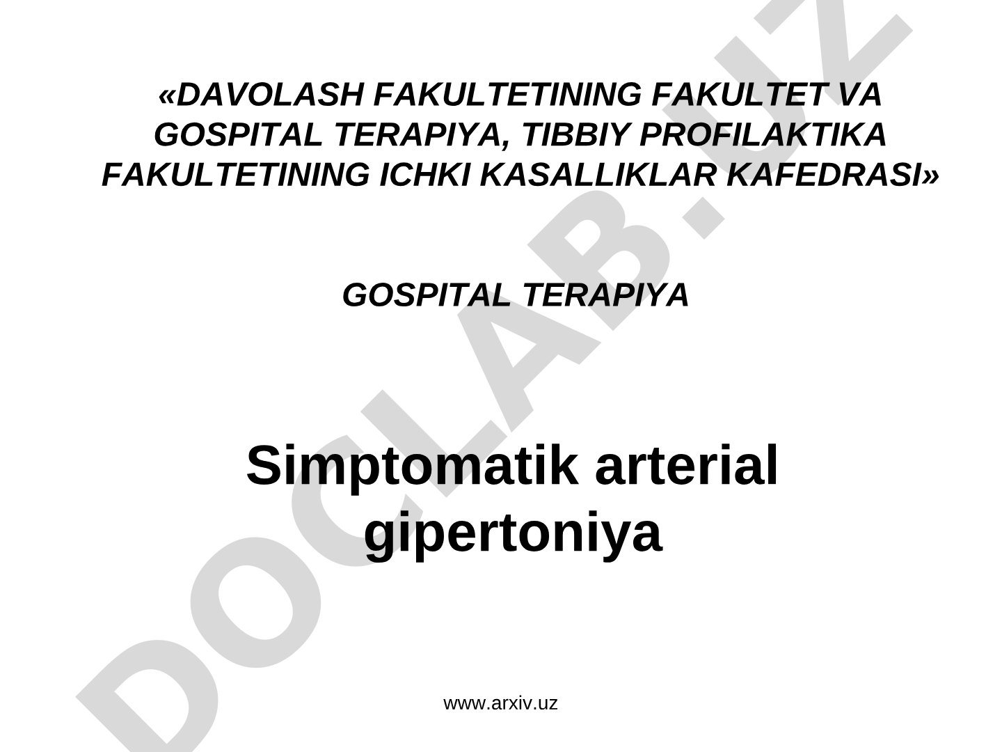Simptomatik arterial gipertoniya
