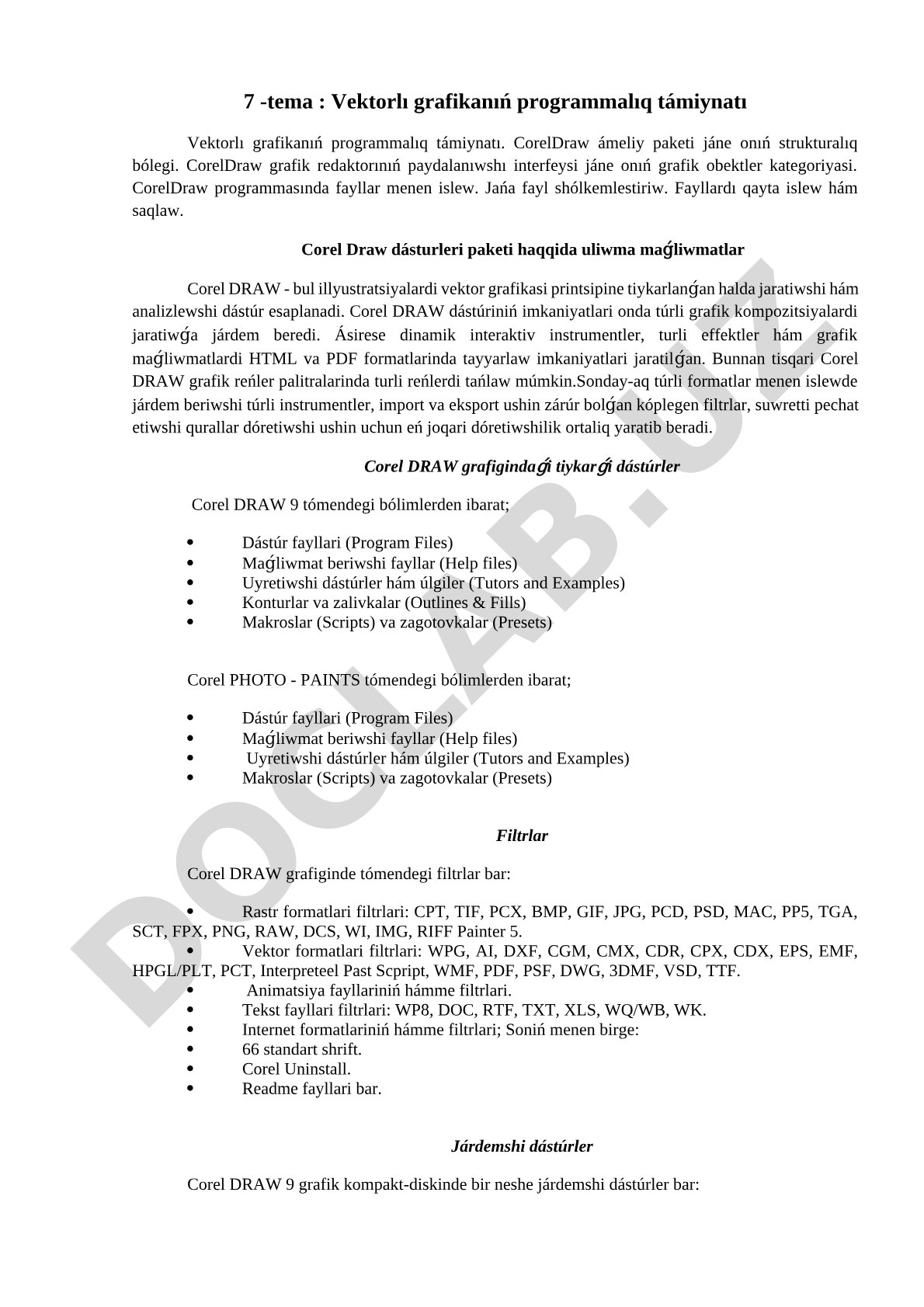 Vektorlı grafikanıń programmalıq támiynatı