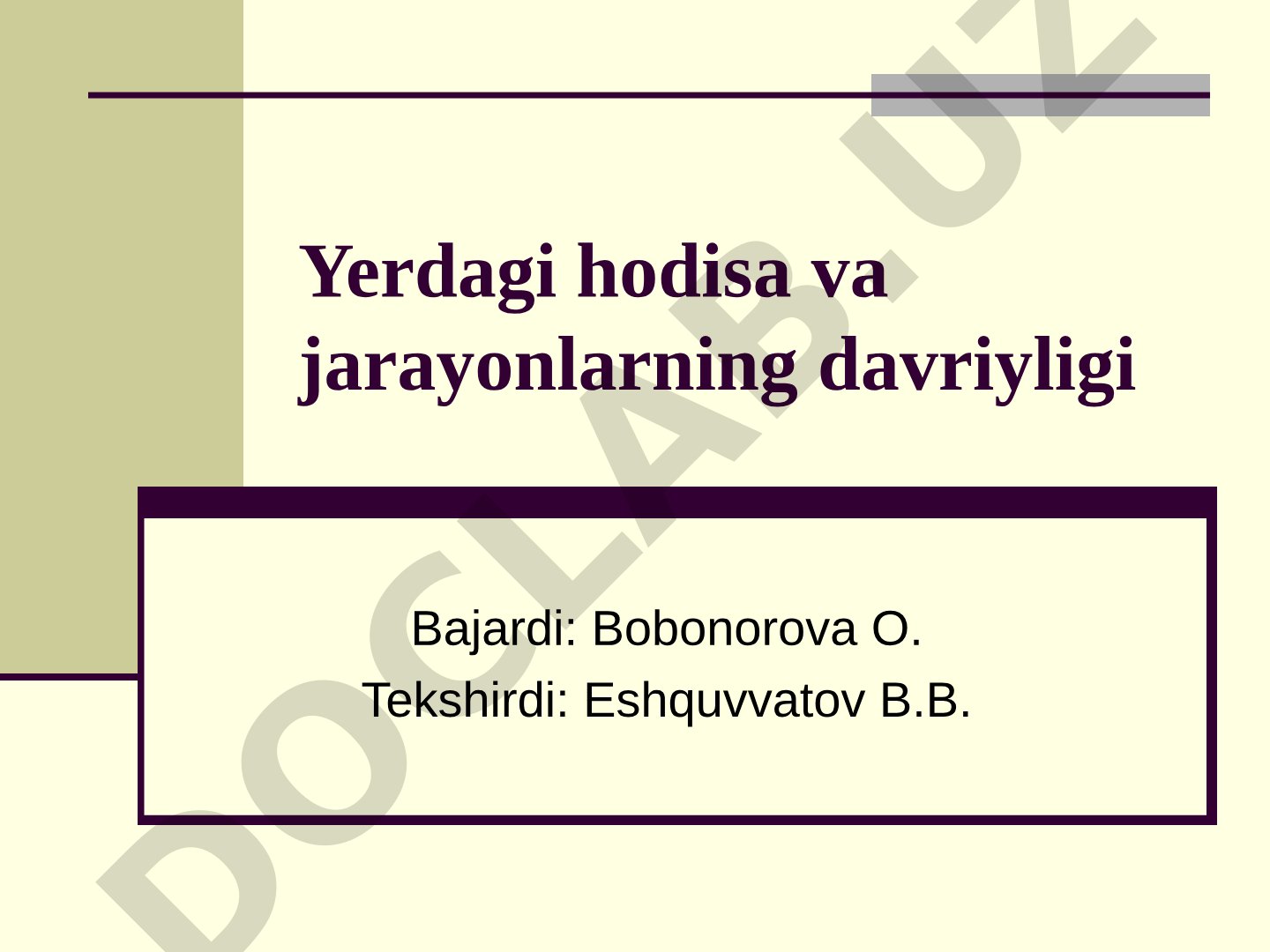 Yerdagi hodisa va jarayonlarning davriyligi