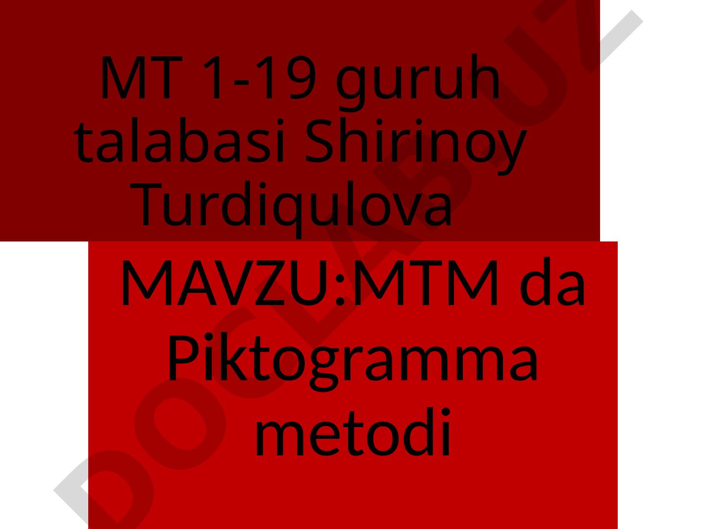 MTM da Piktogramma metodi