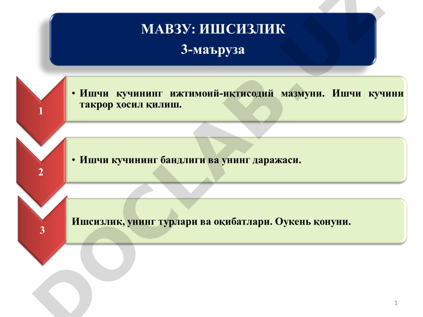 Ишчи кучи тушунчаси, уни такрор ҳосил қилиш, ишчи кучи ресурслари ва уларга таъсир