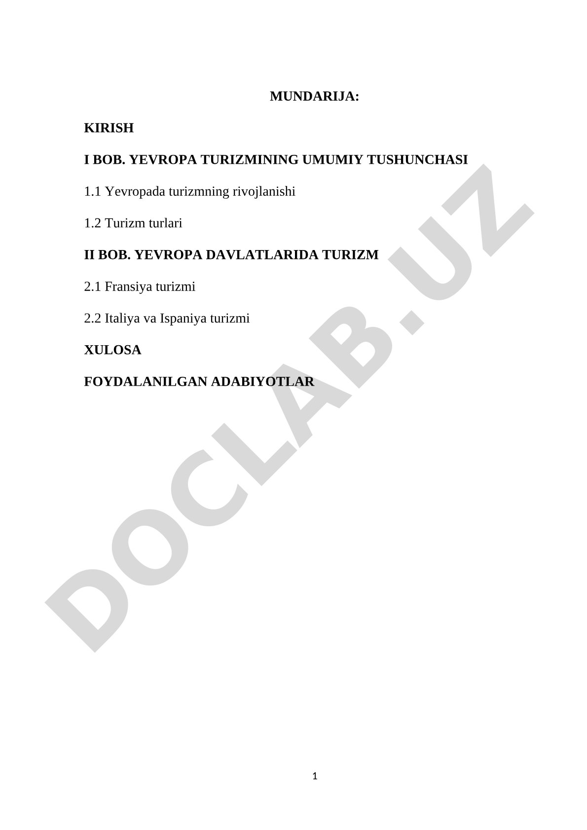 Yevropa turizmi