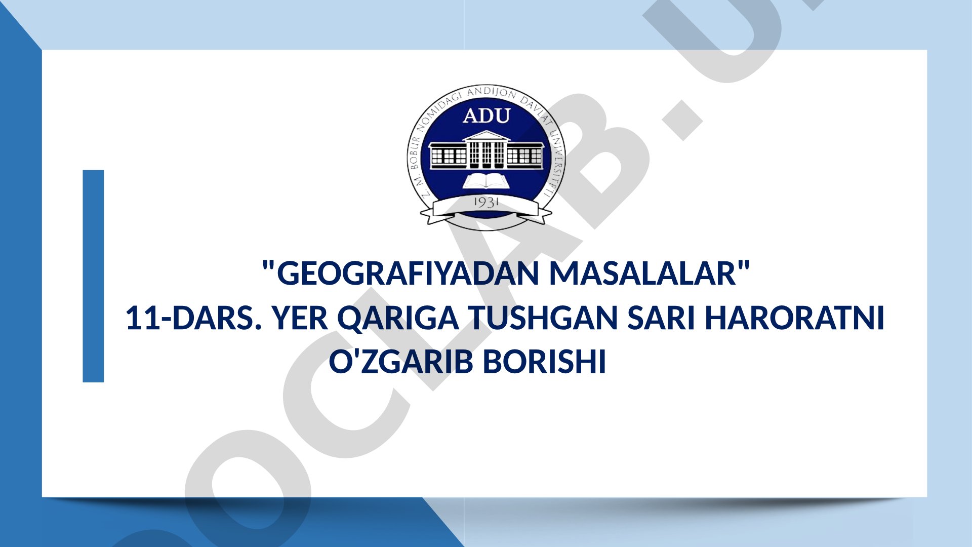 Yer qariga tushgan sari haroratni o'zgarib borishi