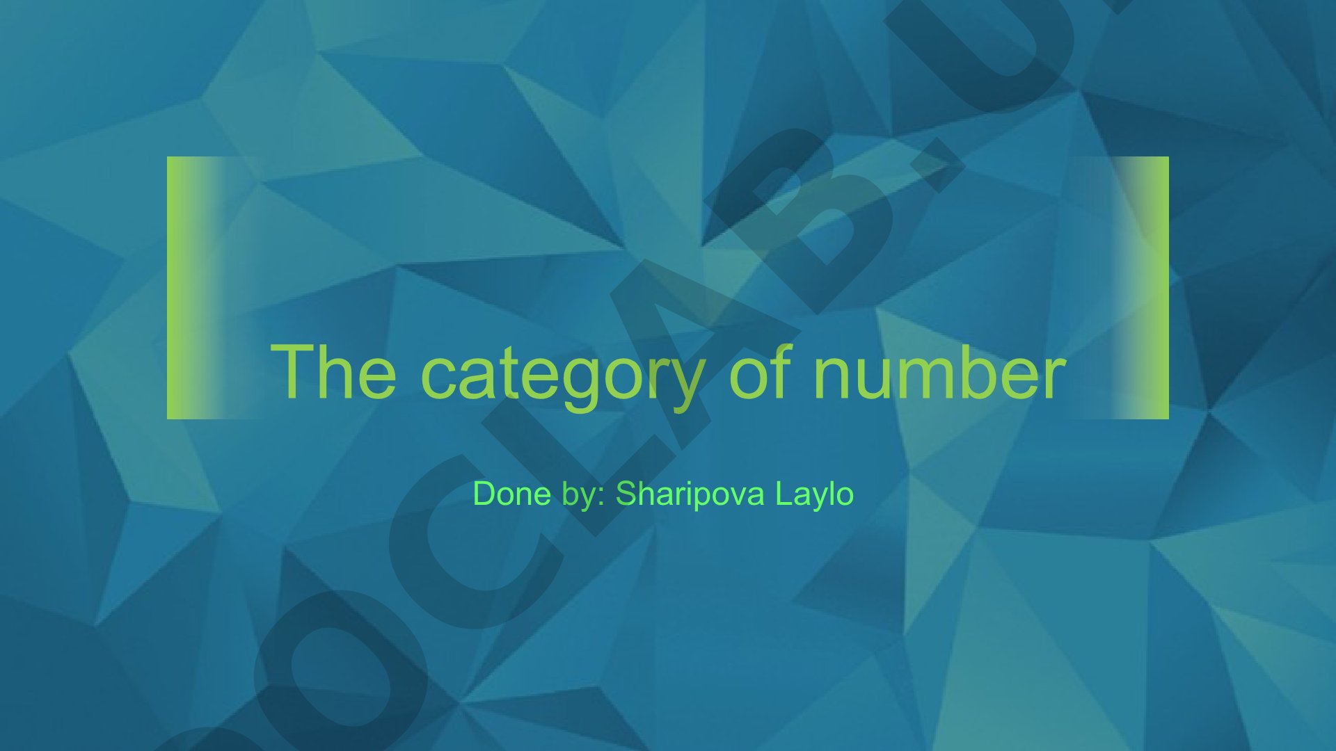 The category of number