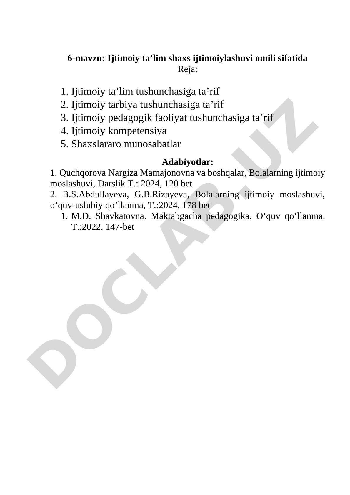 Ijtimoiy ta’lim shaxs ijtimoiylashuvi omili sifatida