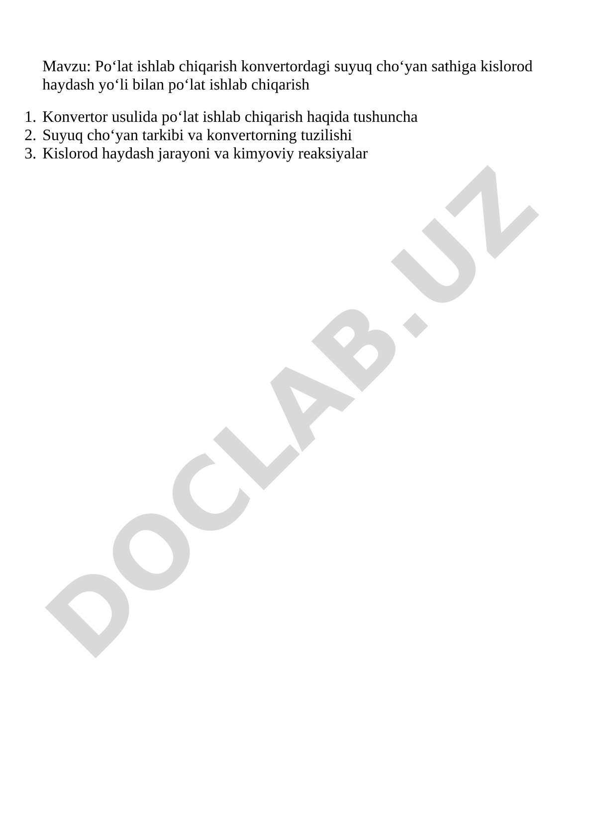 Konvertor usulida po‘lat ishlab chiqarish