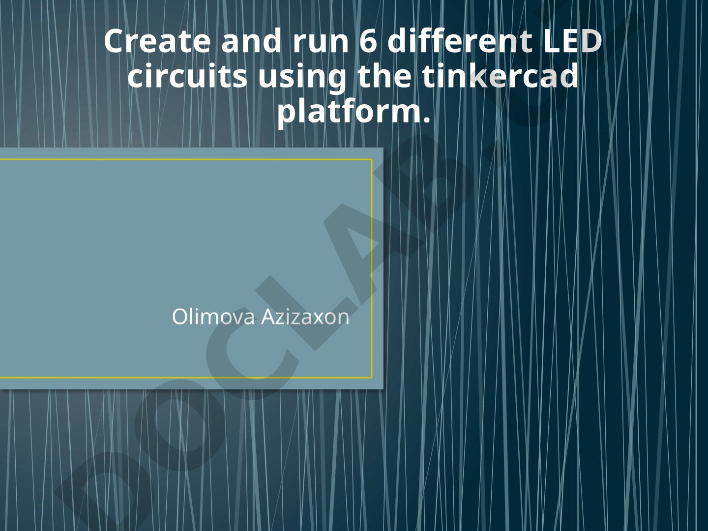 Creating and running 6 LED circuits on Tinkercad