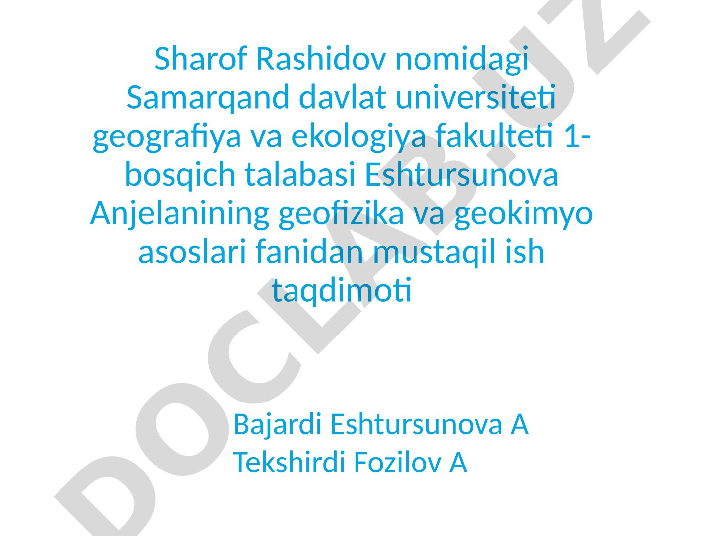 Litosferada kimyoviy elementlarning tarqalishi va uchrash shakllari