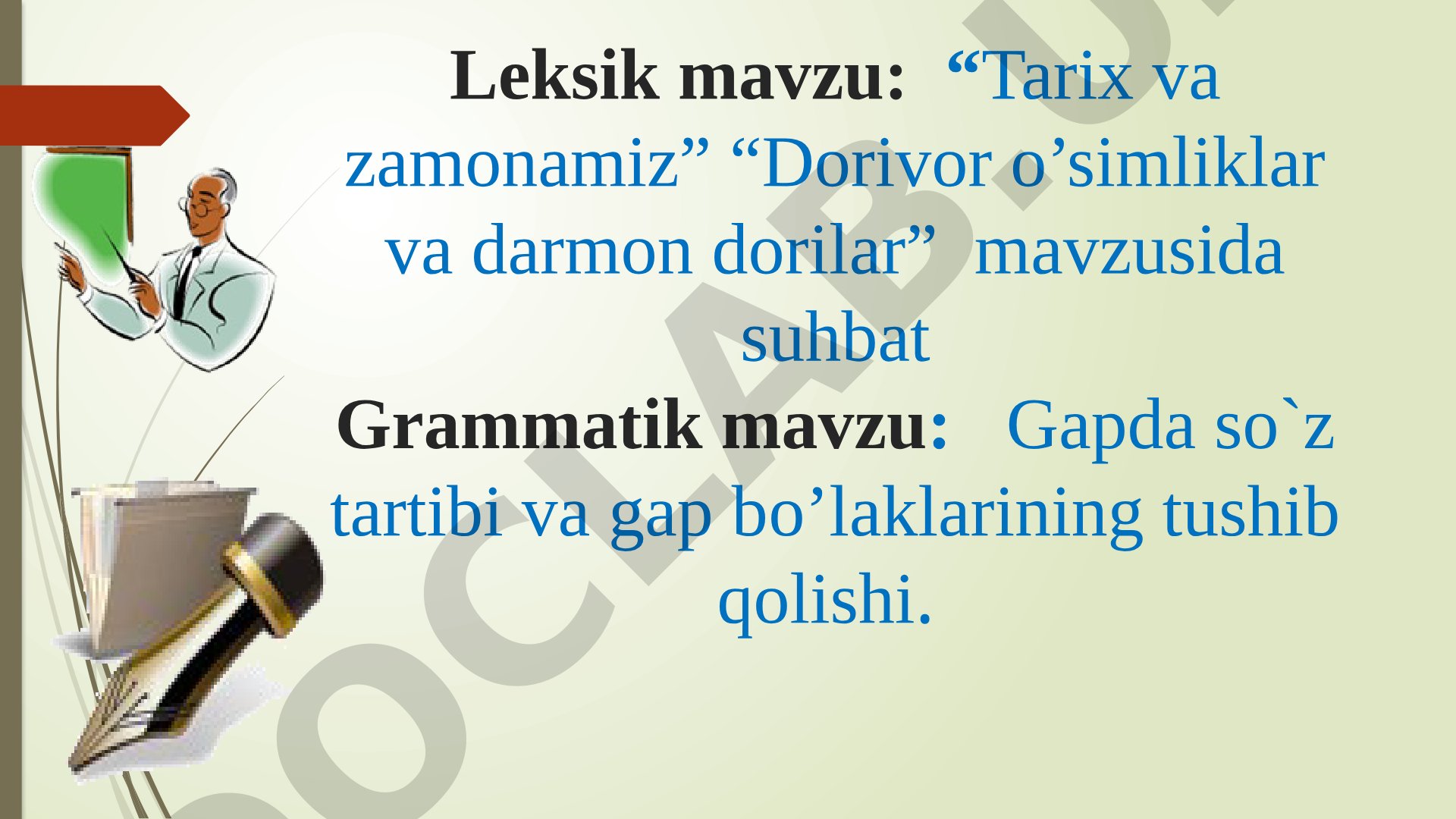 Dorivor o'simliklar va darmon dorilar mavzusida suhbat