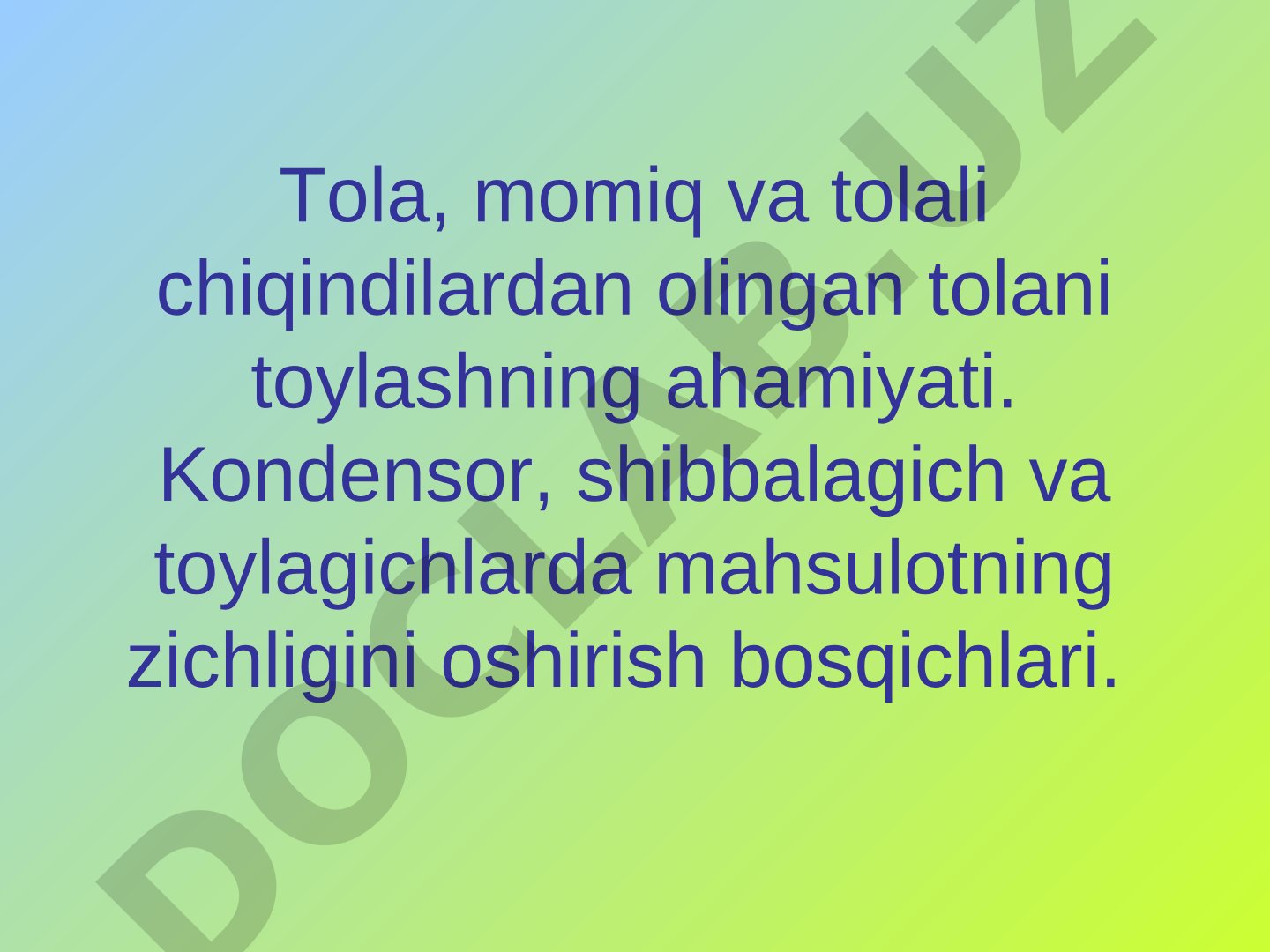 Tolali chiqindilarni toylash va zichlash jarayoni