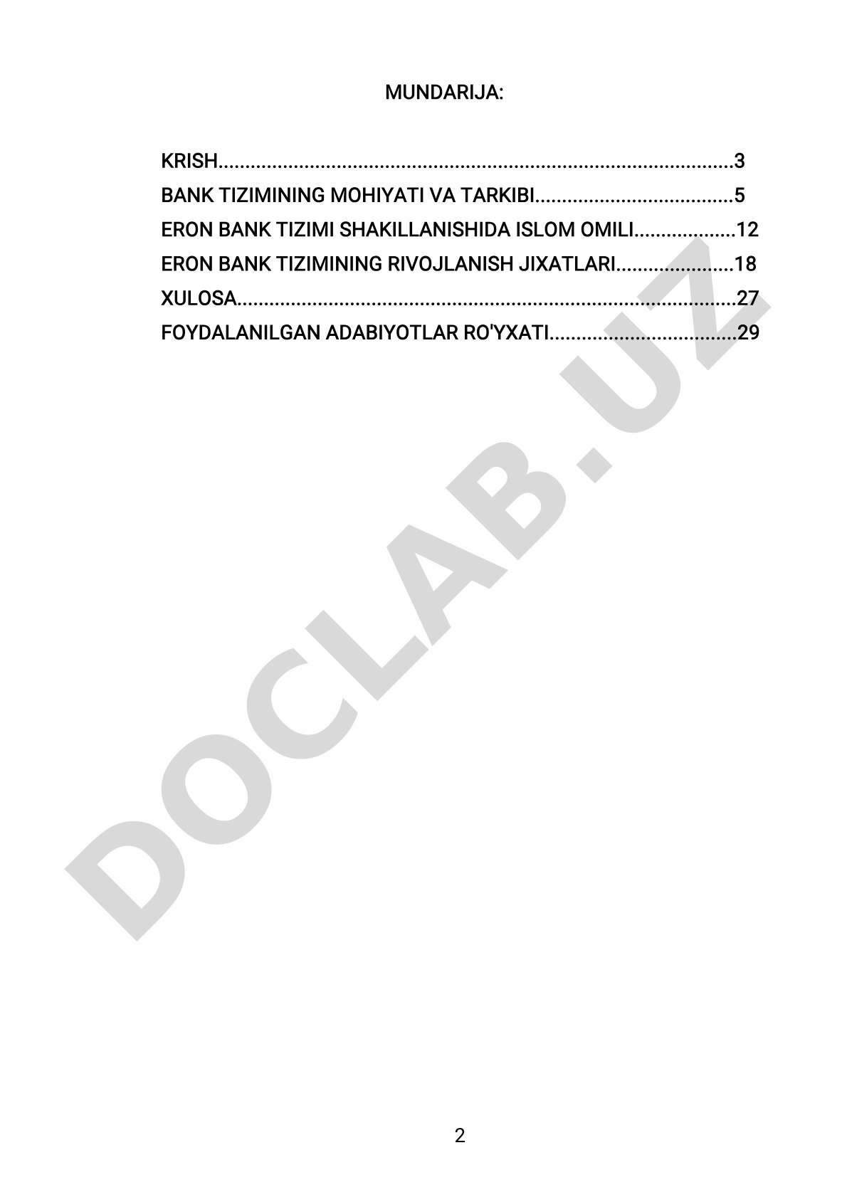 Eron bank tizimining shakllanishi va rivojlanishi