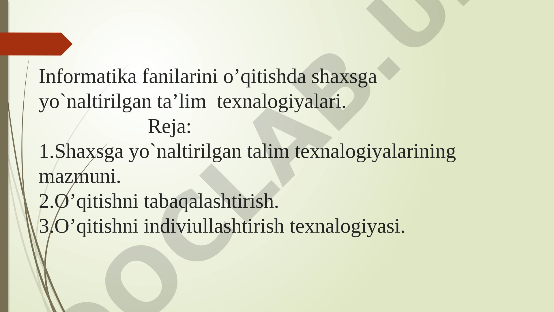 Informatika fanlarini o‘qitishda shaxsga yo‘naltirilgan ta’lim texnologiyalari